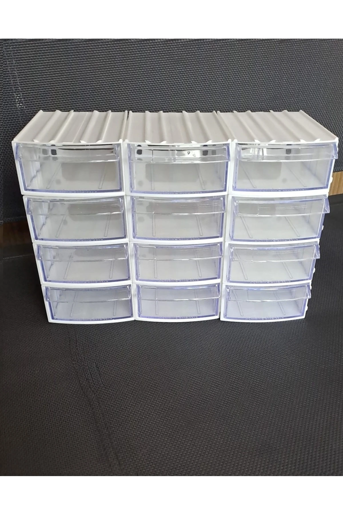 Şeffaf Çekmeceli Organizer Kutu 12 Kutu Dremel Gravür Boncuk Mücevher Saklama Kutusu düzenleyici