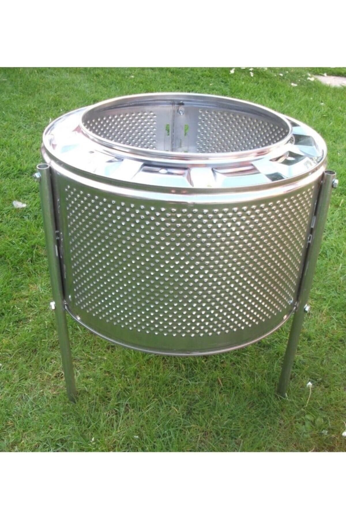 Sokak Mangalı Dış Mekan Bahçe Sobası Krom Kazan Sobası Bahçe Barbekü Ayaklı Soba