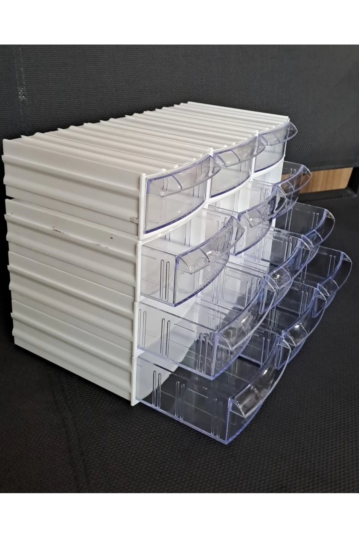 Şeffaf Çekmeceli Organizer Kutu 12 Kutu Dremel Gravür Boncuk Mücevher Saklama Kutusu düzenleyici