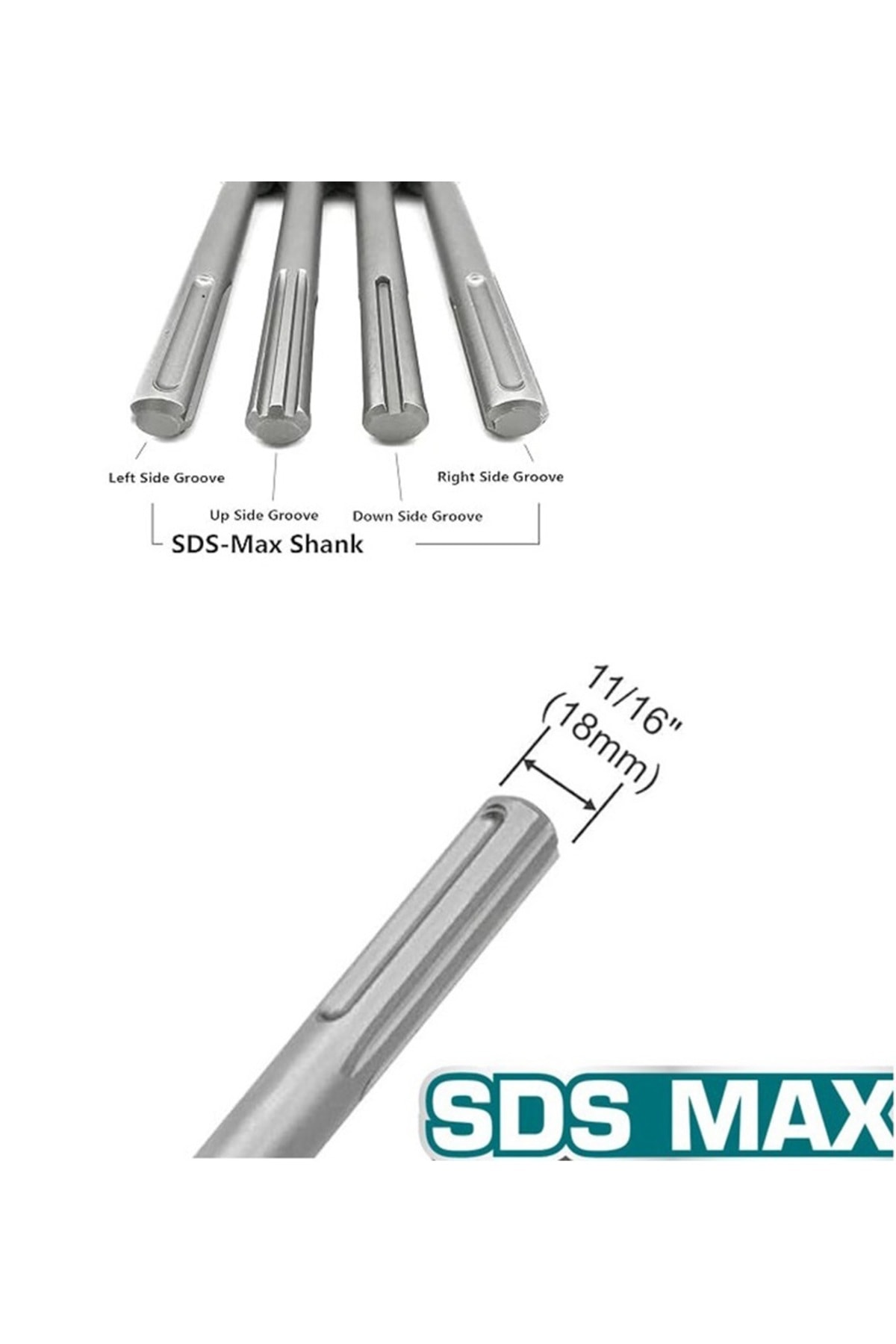 Sds Max Kırıcı Delici Için Murç Sds Max Keski 18 X 600 X 25mm Sdsmax Girişli
