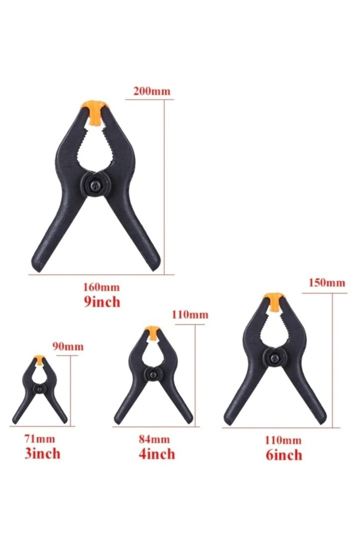 Mandal Tipi Mengene Işkence Plastik Kelepçe Güçlü Mafsallı Çene 4 Parça Kıskaç Mengene