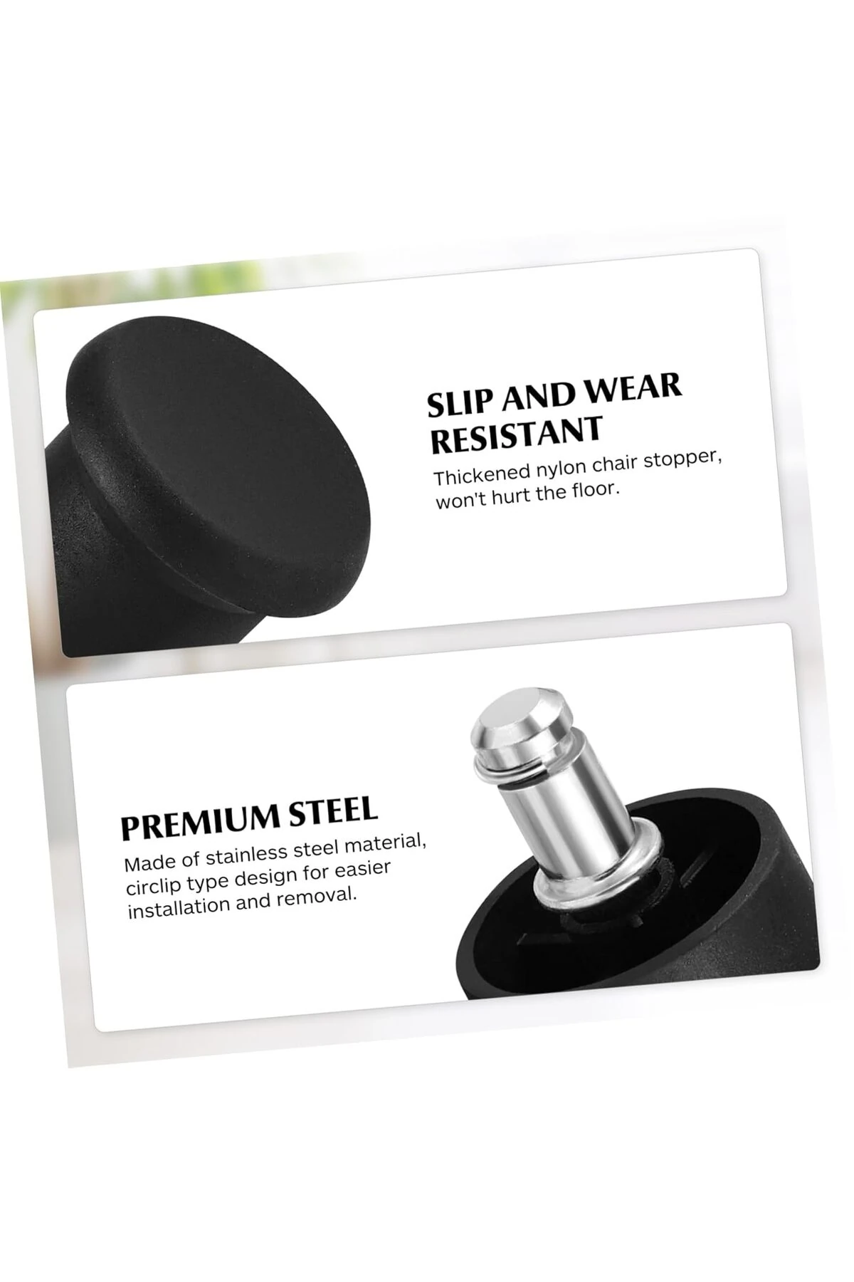 Ofis Büro Koltuk Tekerlek Için 5 Adet Sekmanlı Teker Sabit Çalışma Koltuğu Sabitleyici