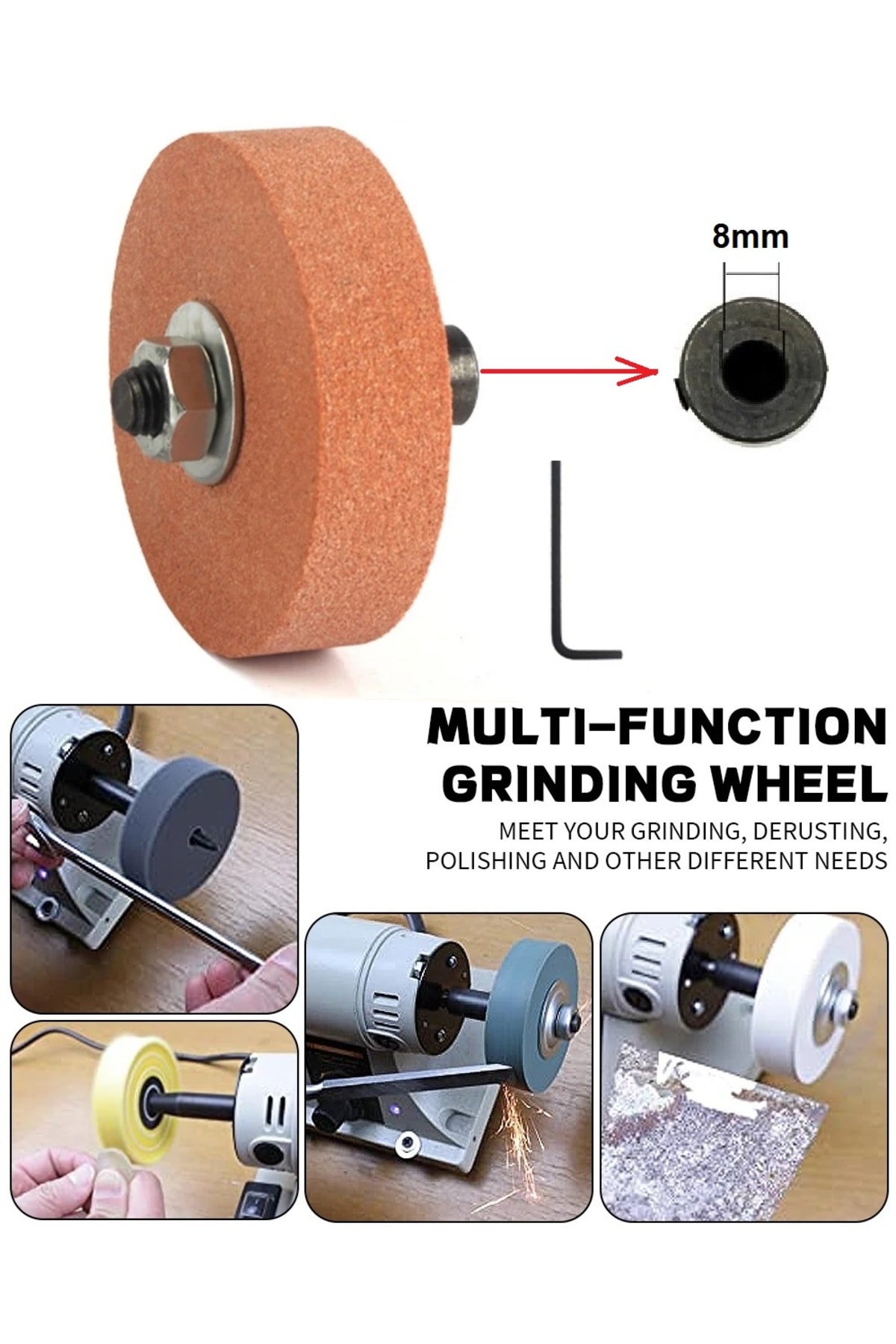 8mm  motor mili için bileme taşı ve kaplin motoru bileme makinesine dönüştürme seti bıçak satır