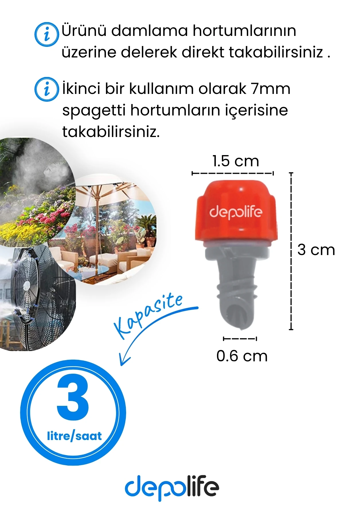 Sisleme Misting Buharlama Serinletme Nozulu Sera Nemlendirme Spreyi Kafa Sulama Ekipmanları Mist