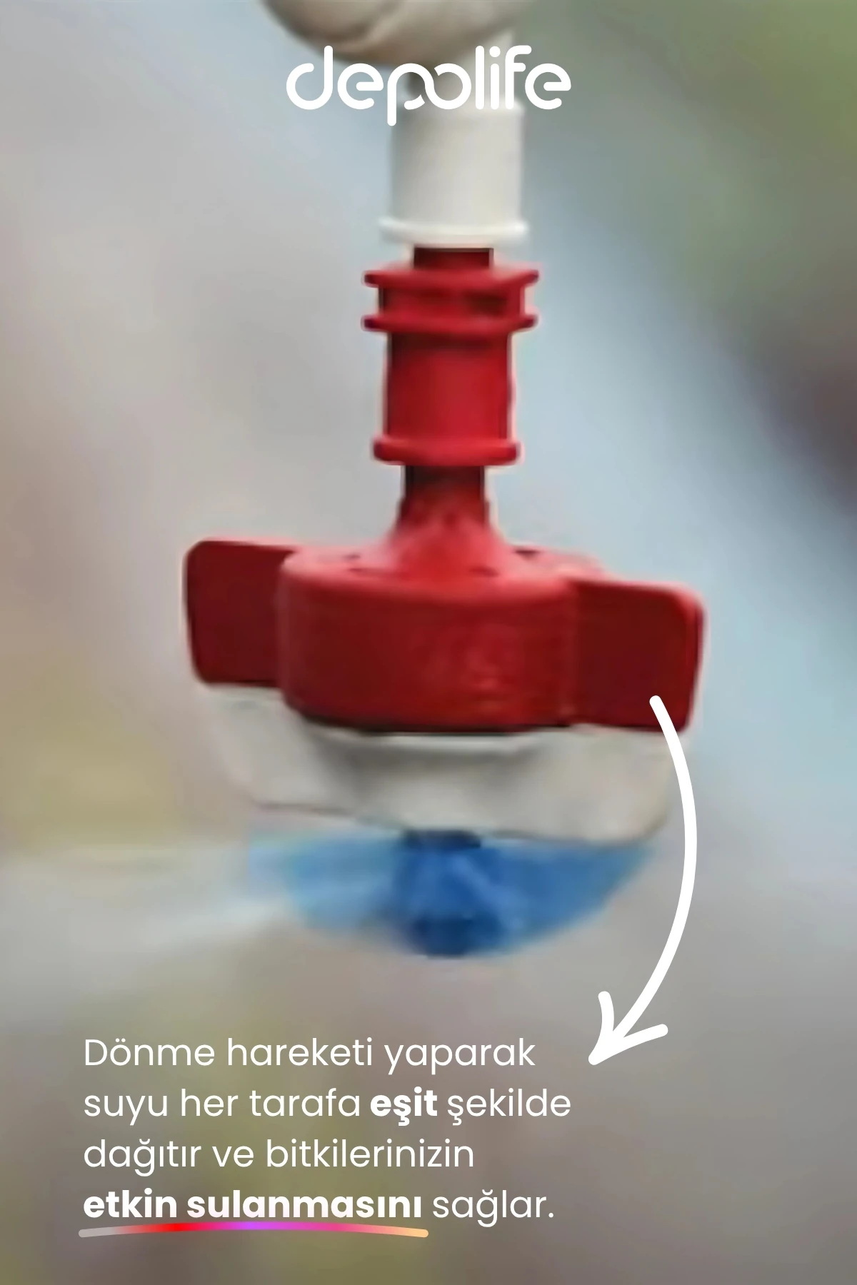 Mini Sprink Sulama Bahçe Sera Tarla Bitki Döner Başlık Havadan Sulama Deliksiz Hortum Seti