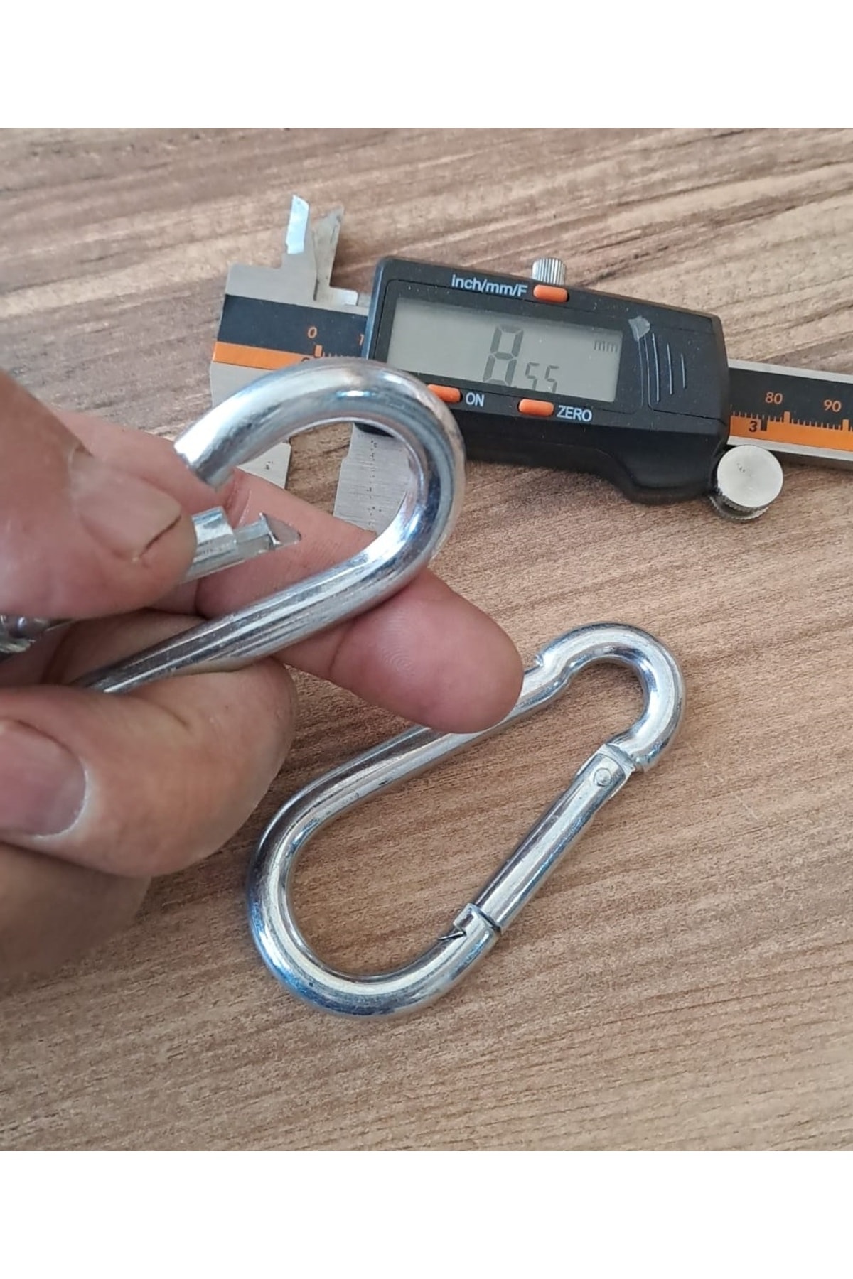 Çelik Yaylı Çelik Kanca 4 Adet Kara Bina Paslanmaz Karabina Seti Yaylı Klips Anahtarlı 8mm Kalınlık