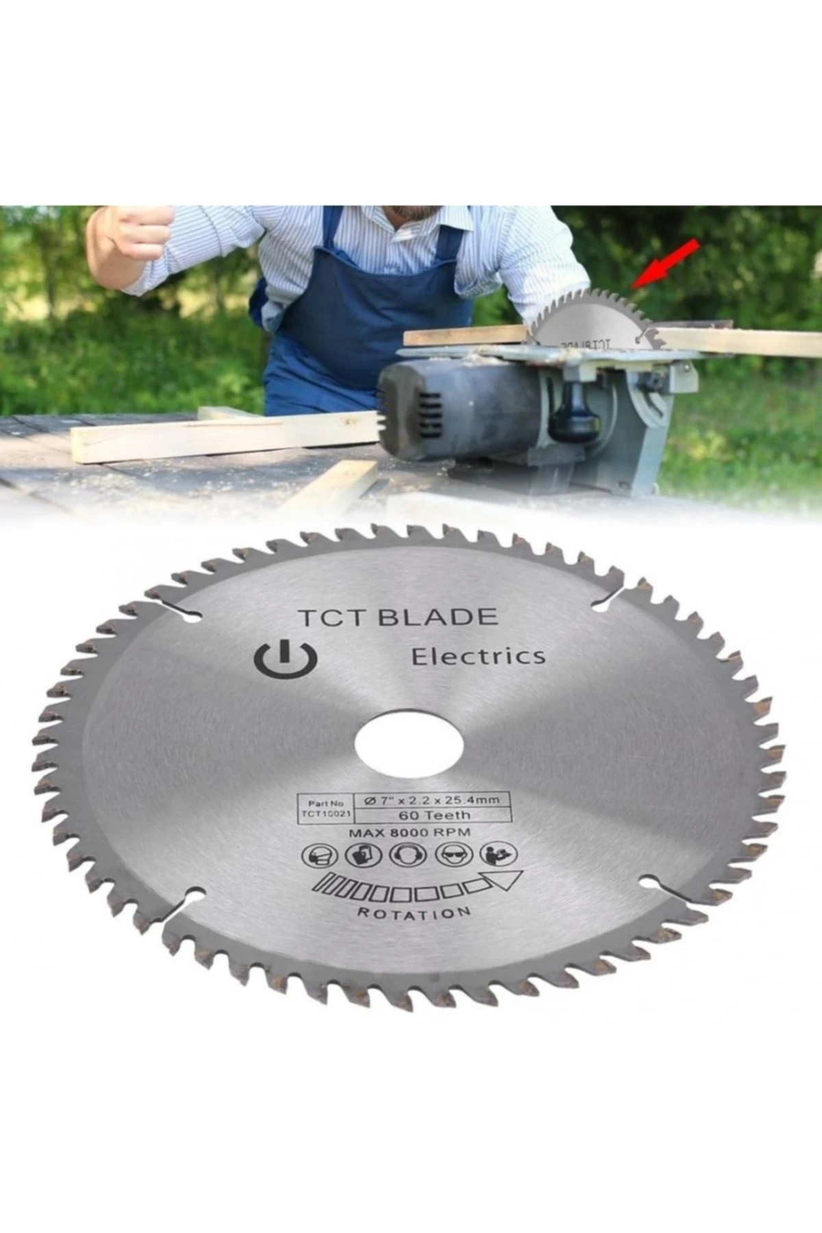 180mm Ahşap Sunta Kesme Diski Elmaslı Turbo Kesici Daire Testere Tct Blade