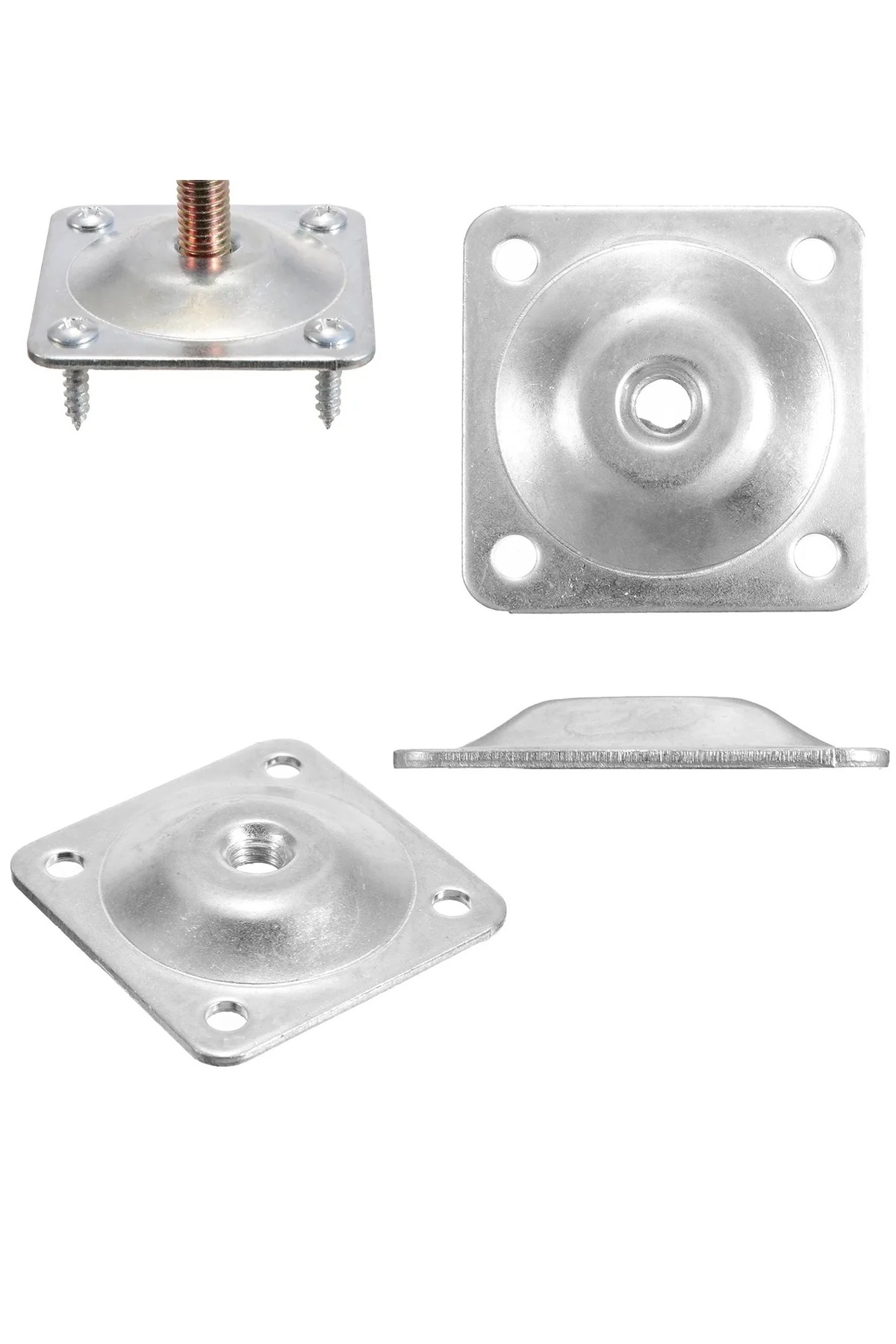 Mobilya Ayak montajı için m8 tabla 48x48cm 4 lü braket çekyat koltuk masa ayak montaj demiri