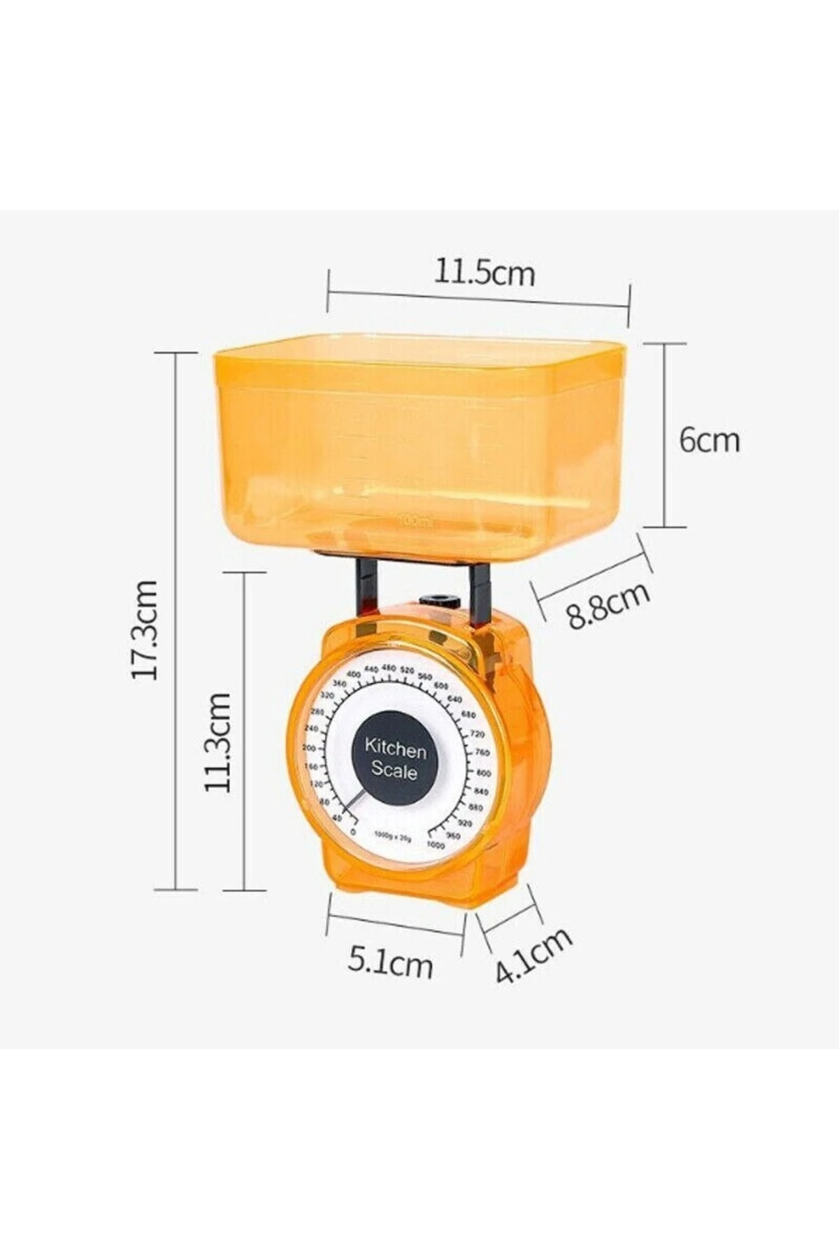 Mekanik Mutfak Gıda Ölçekli Hassas Tartı Ölçüm Mutfak Terazi Pilsiz 1000gr Mini Baskül 2 Adet