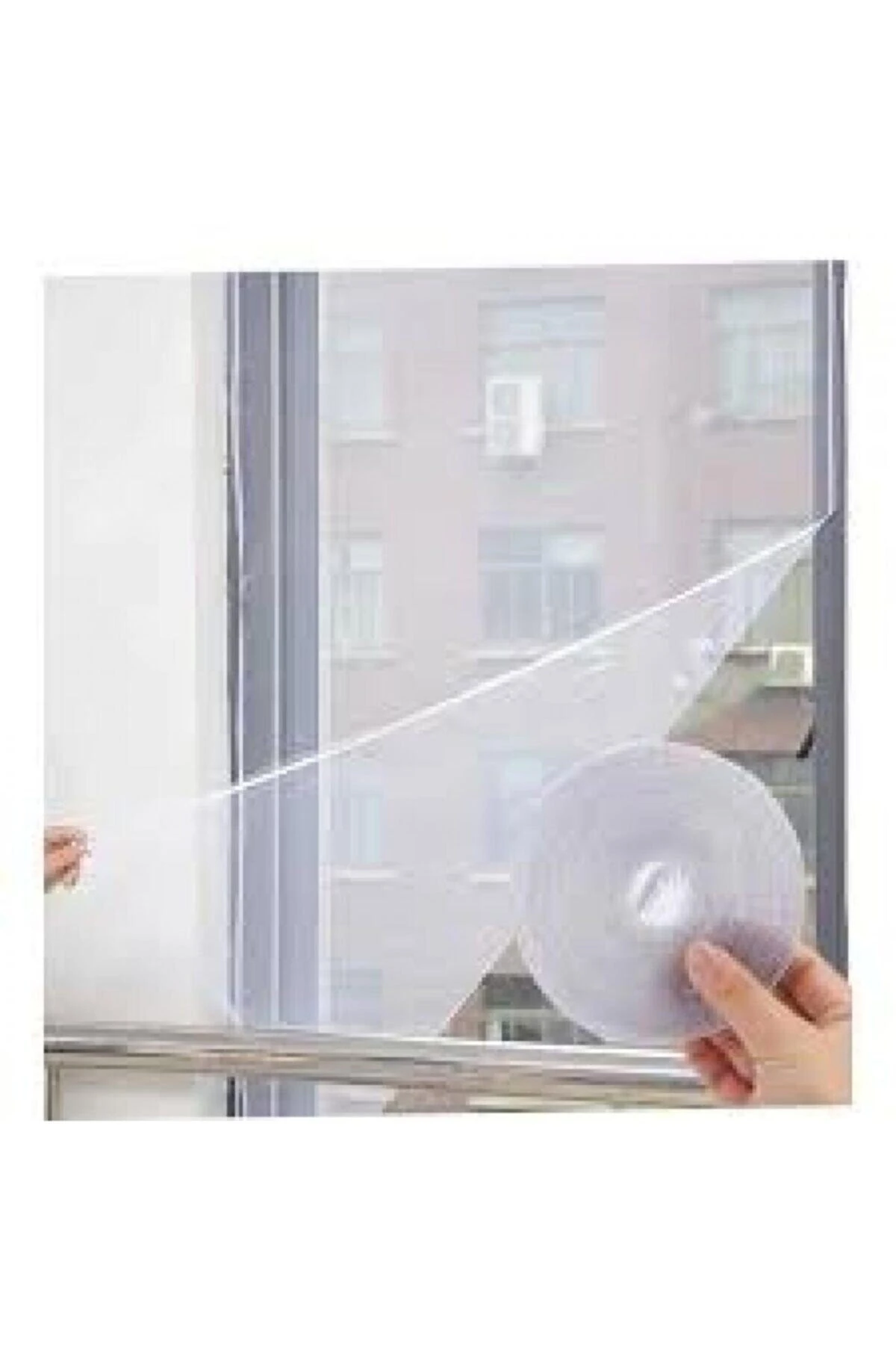 Cırtlı Yapışkanlı 125 X150cm Çift Kanat Pencere Sinekliği Beyaz Renk Cırt Yapışkan Tül Pratik