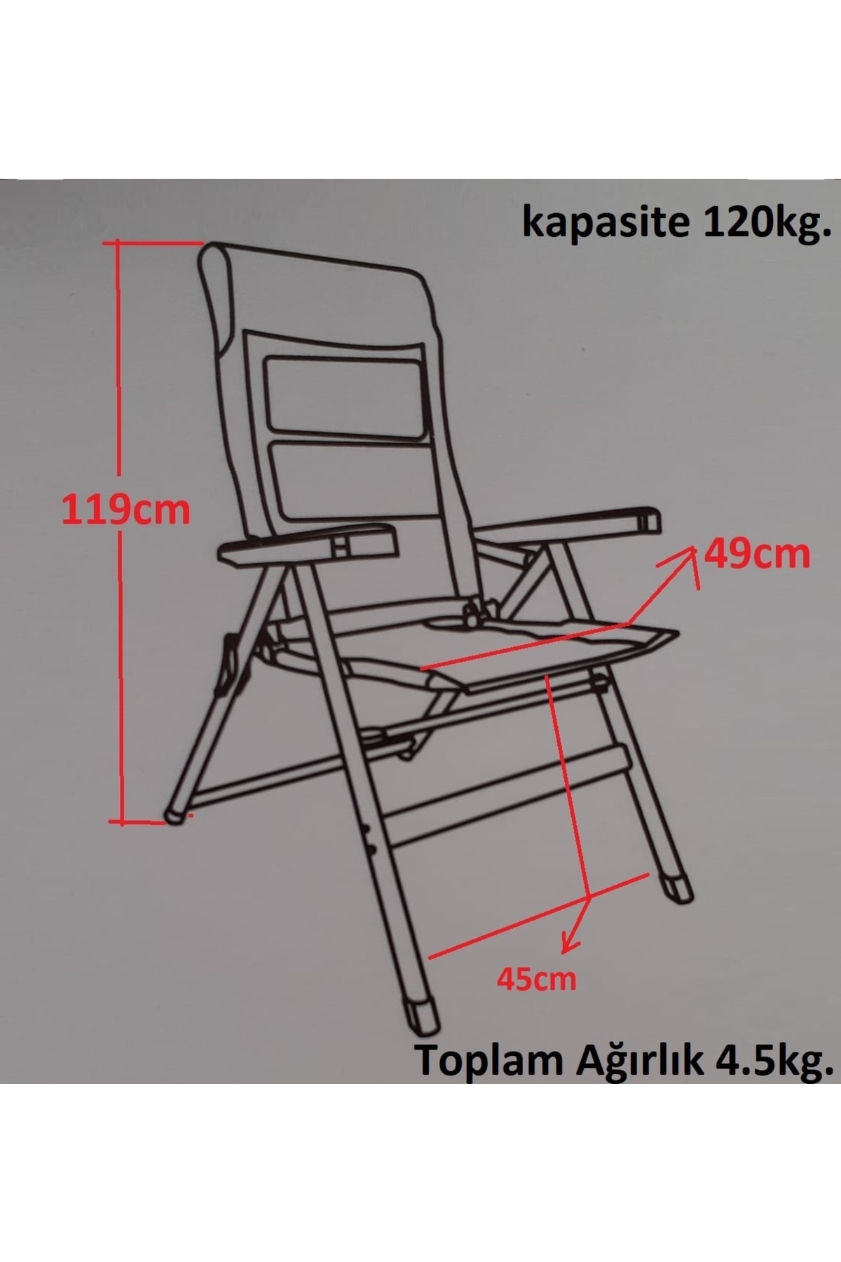 Alüminyum Balkon Bahçe Piknik Kamp Havuz Şezlong Kademeli Ayarlı Katlanır Yastıklı Yatarlı Sezlong