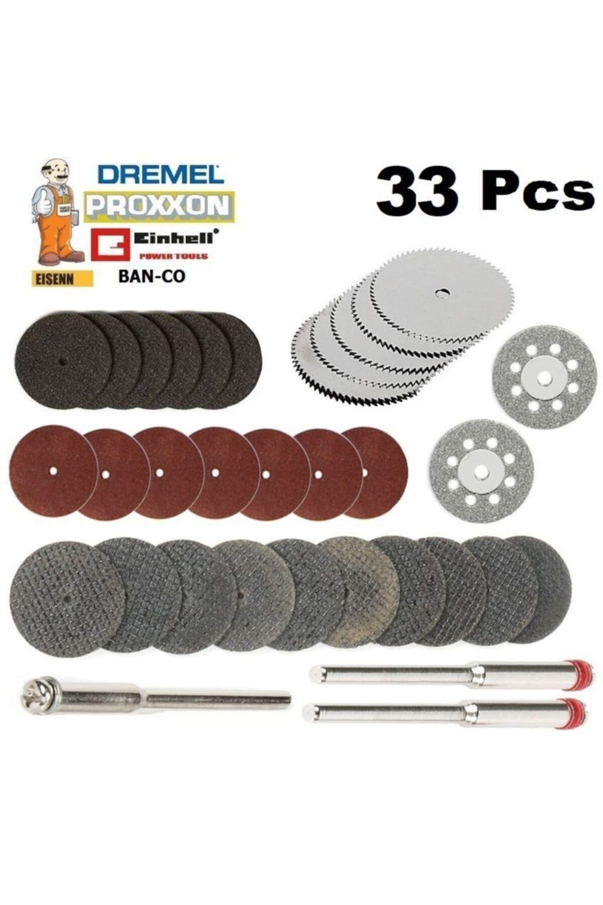 Gravür Kalıpçı Makinaları Için Taşlama Kesme Zımparalama Disk Seti Elmas Metal Plastik Ahşap 33 Pcs
