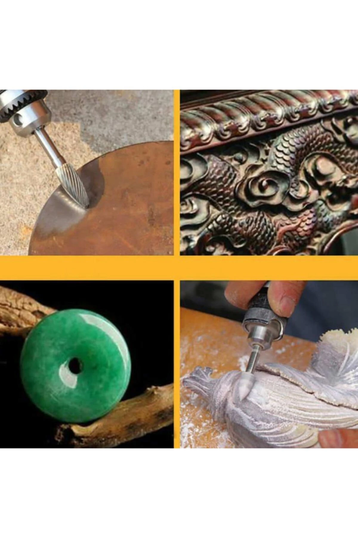 Matkap Için Eğe Törpü Seti Ahşap Metal Ince Diş Aşındırma Törpüleme Freze Uç Seti 5 Parça