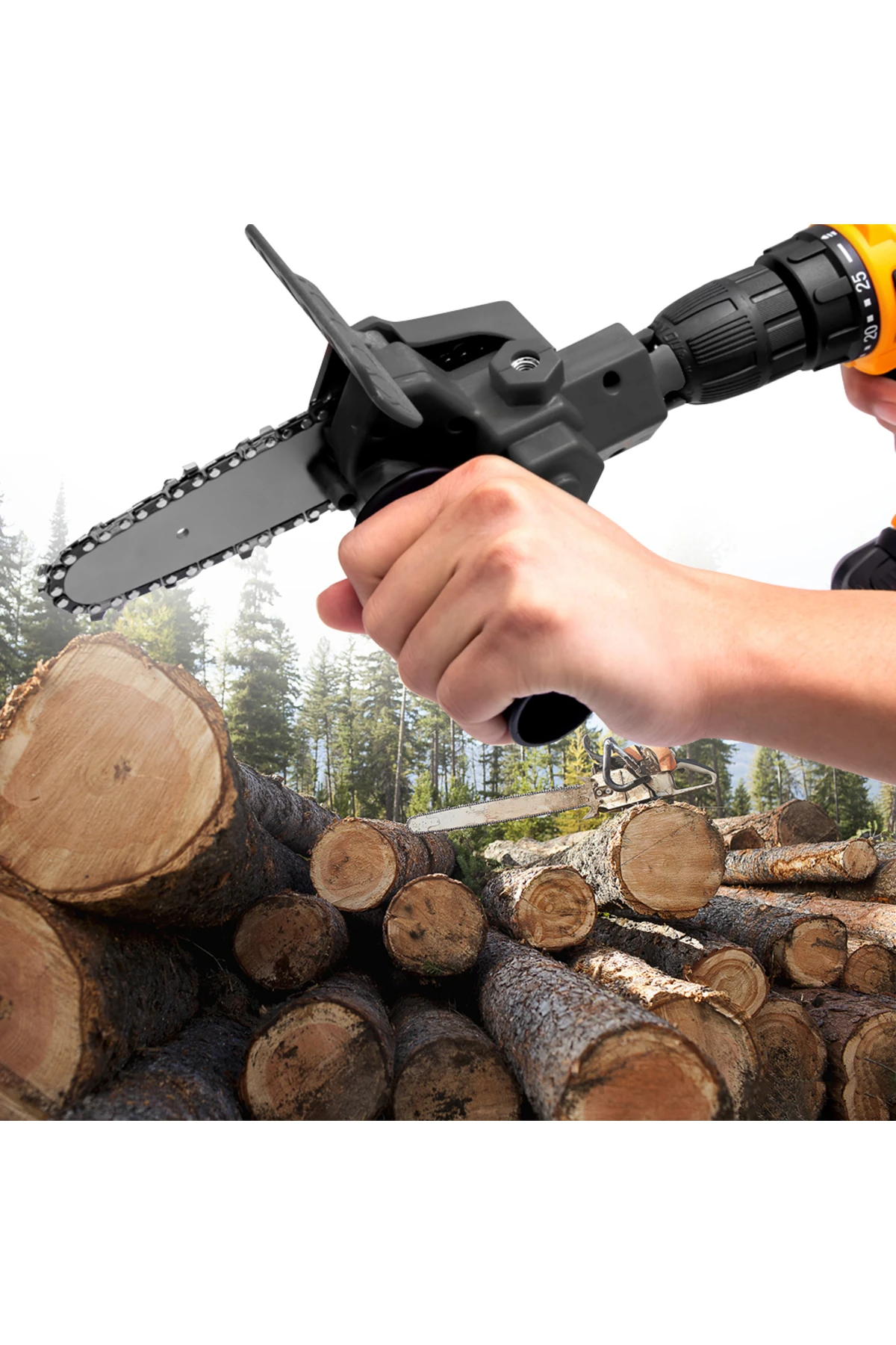 Zincirli Testere Dönüştürücü Şarjlı Elektrikli Matkap Için Taşınabilir Ahşap Testere Adaptörü