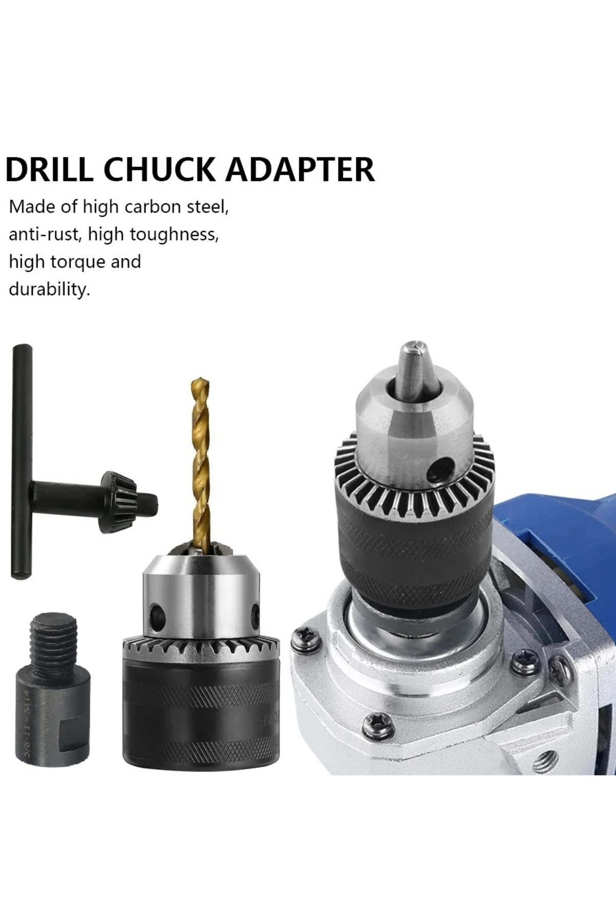 Avuç Taşlama Spiral Makinesini Mandrenli Matkaba Dönüştüren Adaptörlü Çelik Mandren Anahtarlı