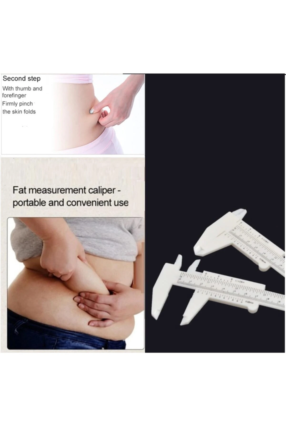 80mm Plastik Kumpas Ve Metal Mini Anahtarlık Kumpas Seti Kalınlık Ölçer Kompratör 2li Set