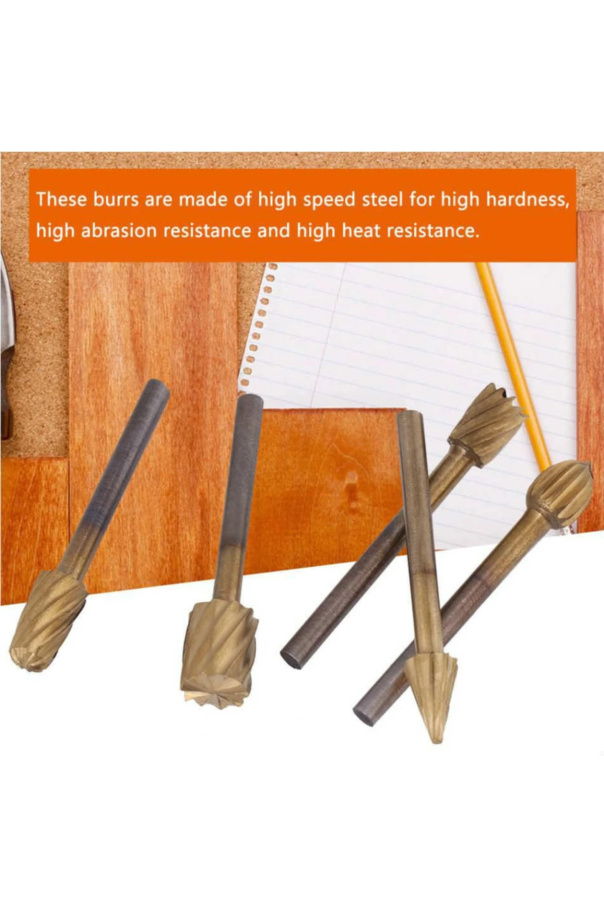 Titanyum Kaplı Freze Uç Seti 10 Parça Dremel Kalıpçı Uyumlu 3 Mm Şaft Freze Ahşap Oyma Set