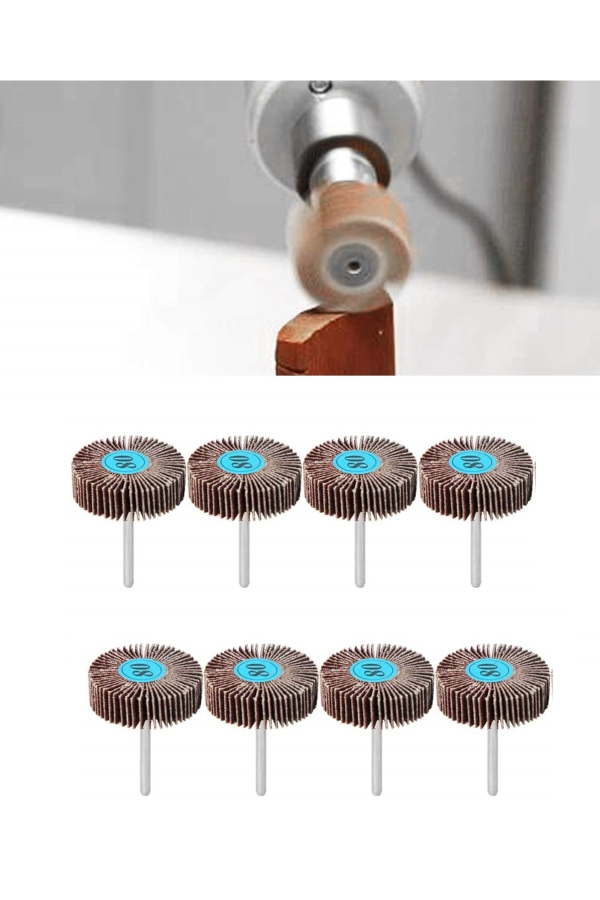 Flap Disk Taşlama Parlatma mini disk seti matkap gravür için Alüminyum Oksit 8 adet mini Zımpara