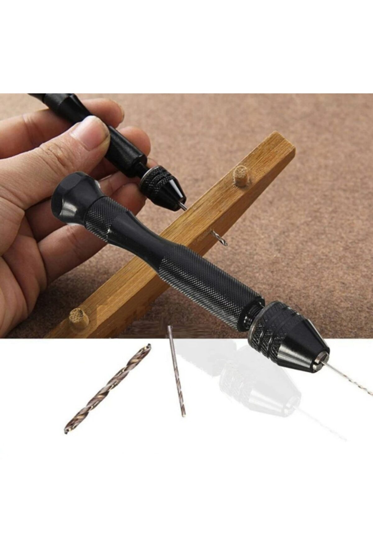 Mini Çok Amaçlı Detay Çalışma Mengenesi 57 Mm Ve Mekanik El Matkabı Seti 4.6mm 2 Li Matkap Ucu Set