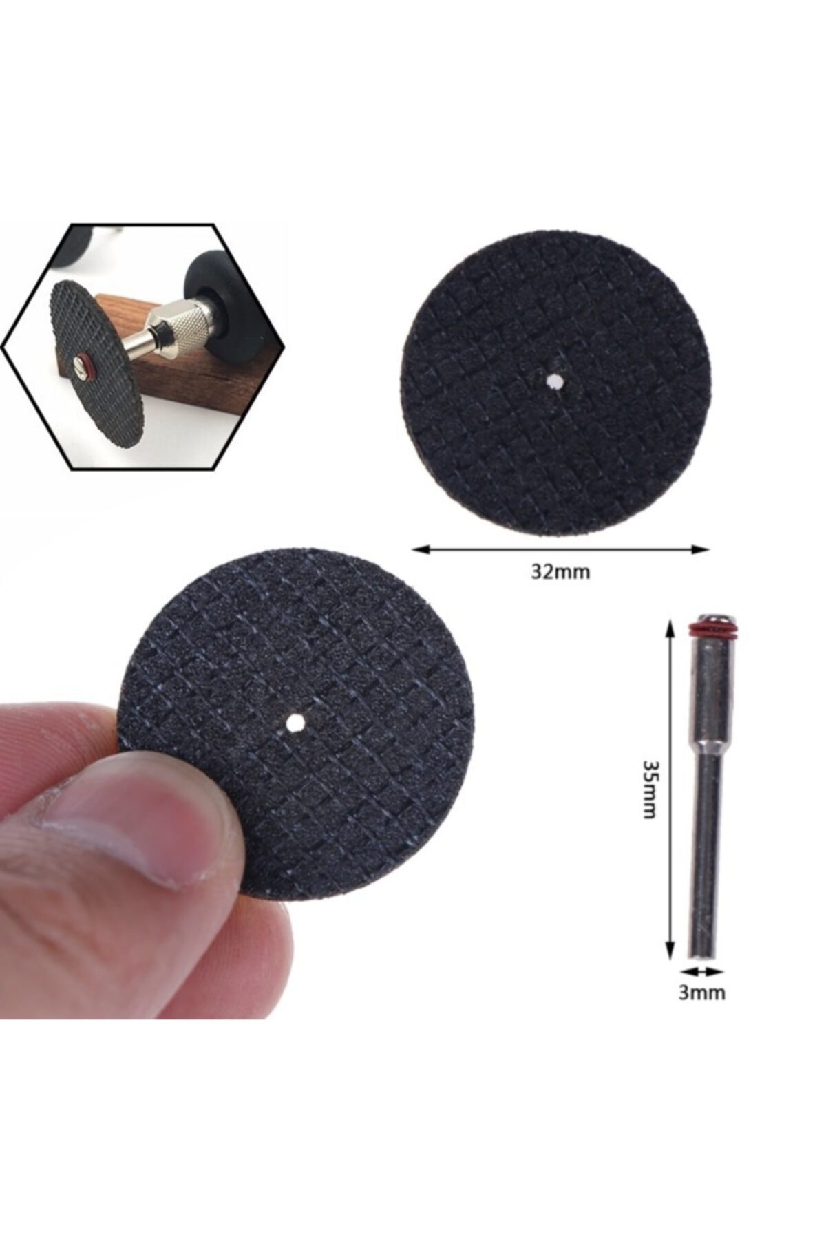 Mini Atşlama Benzeri Metal Ahşap Kesme Fiber Disk Taş Zımpara Tel Fırça Seti 10 Parça Vız Vız Set