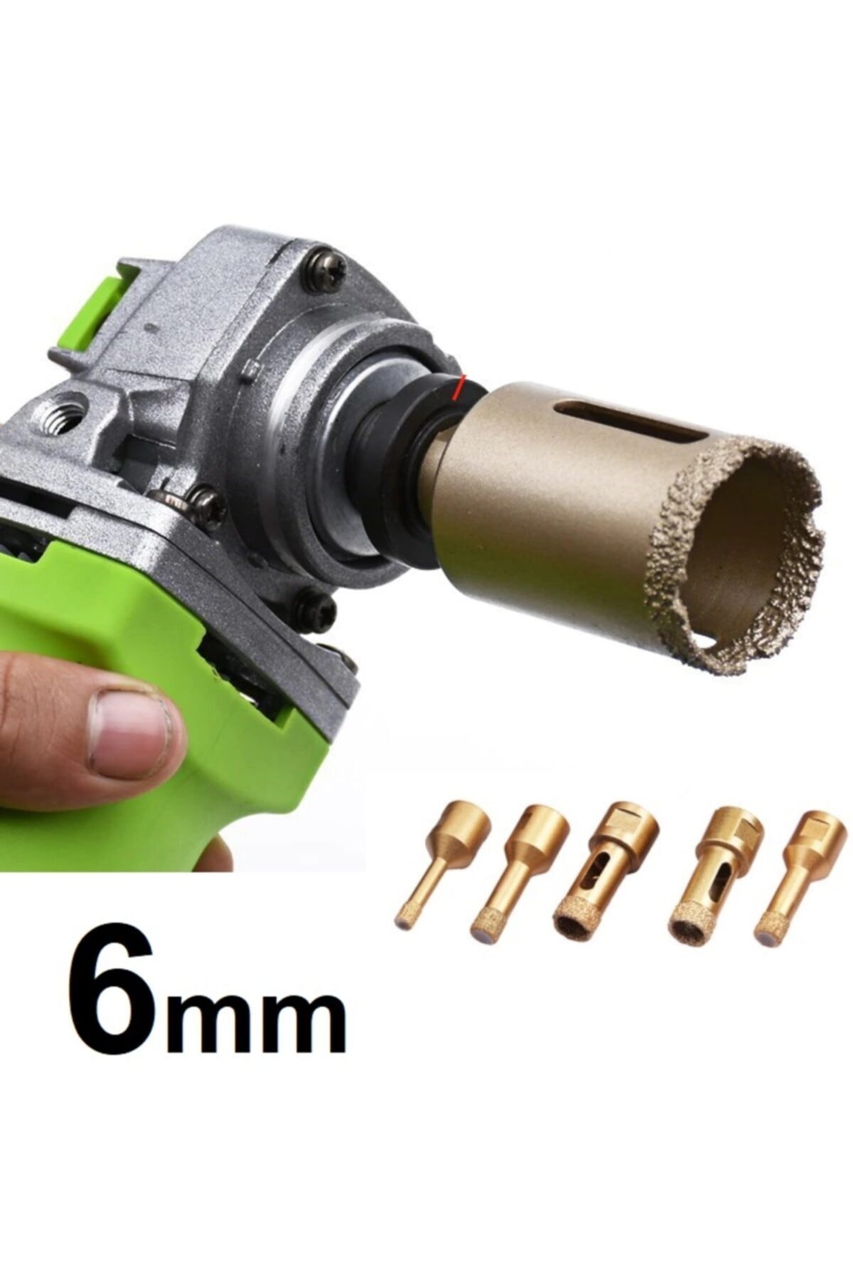 Mermer Granit Fayans Beton Delme Pancı 6mm Sarı Elmas Karot Vakum Kaynaklı Elmas Karot Sondaj Ucu