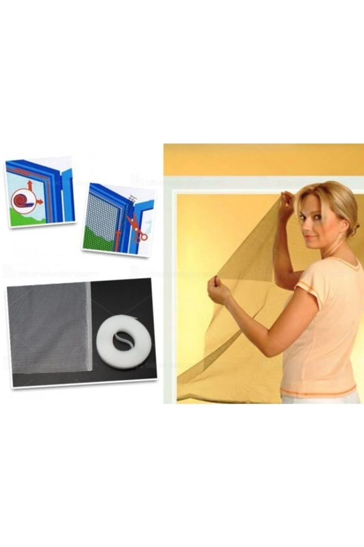 Pencere Sinekliği Kapı Cam Tül Pencere Sineklik 75x125cm