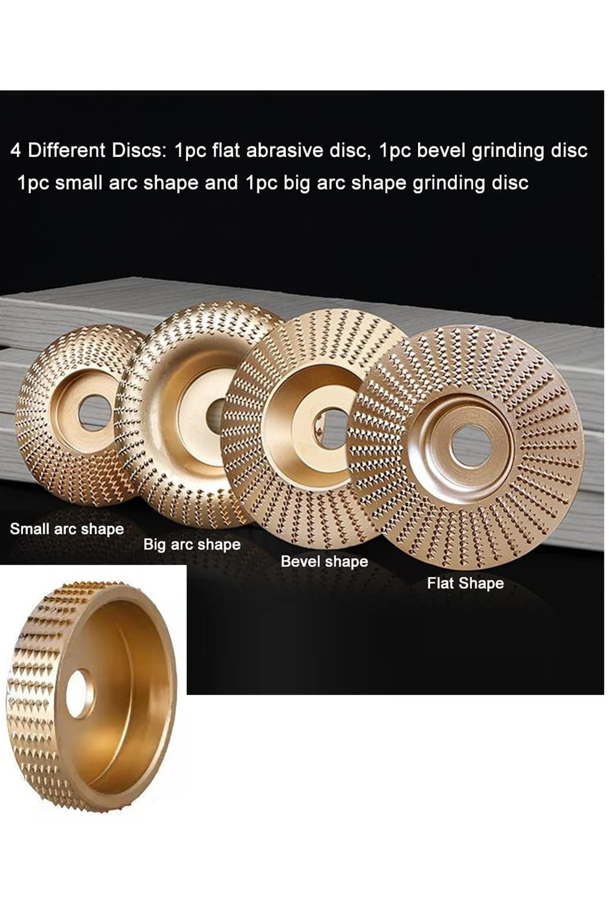 Ahşap için spiral avuç taşlama diski 5 Parça Oyma Aşındırma titanyum disk seti