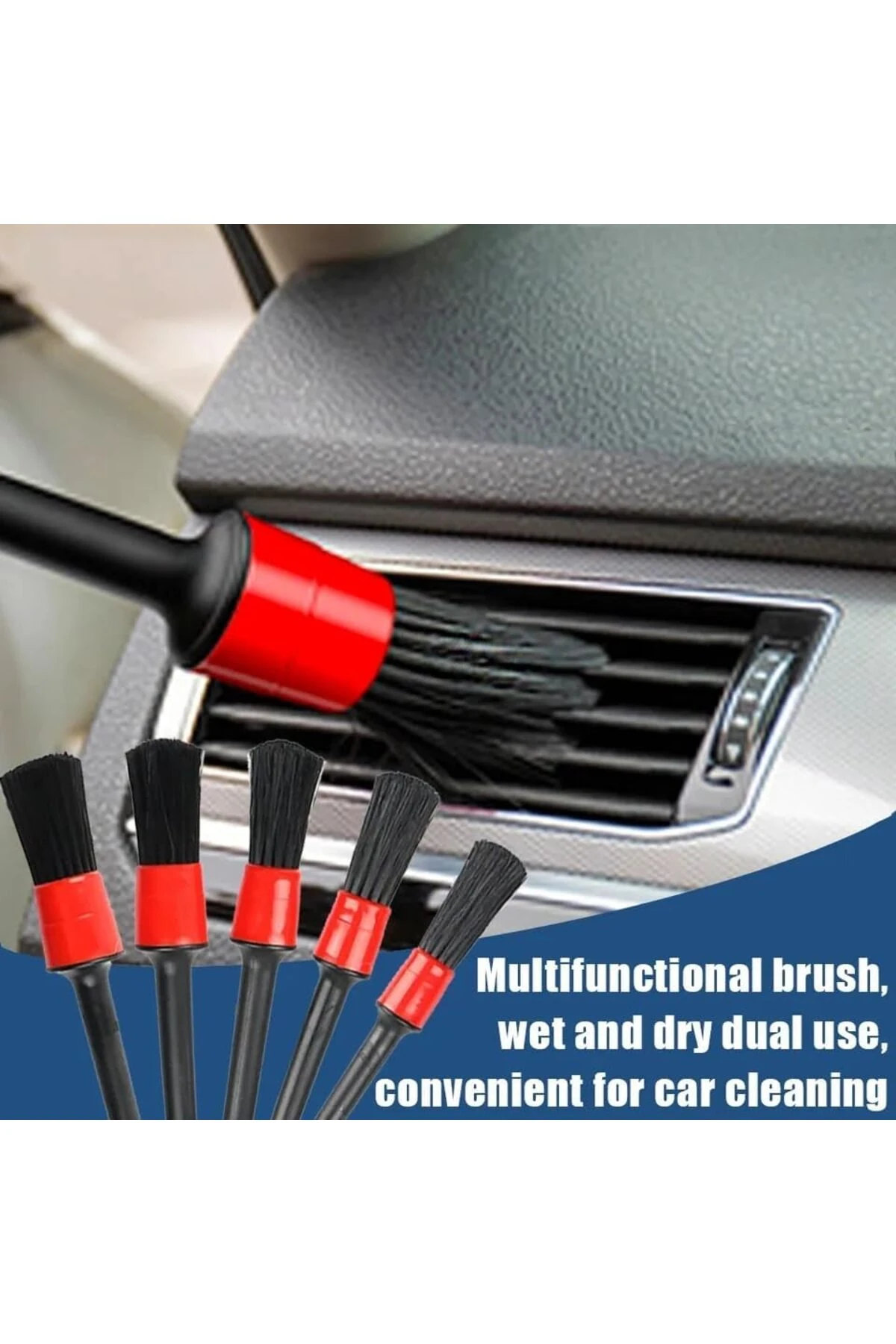 Detay temizlik fırça seti oto araç iç dış detaylı temizlik fırça takımı 5li ıslak kuru temizlik