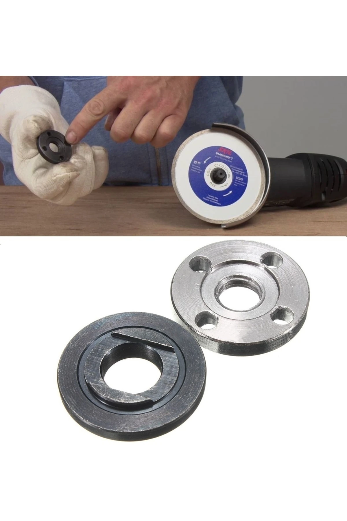 Taşlama Makinesi Için Germe Somunu Spral Vidası Takım Sökme Takma Anahtarlı Set M14 3lü Set