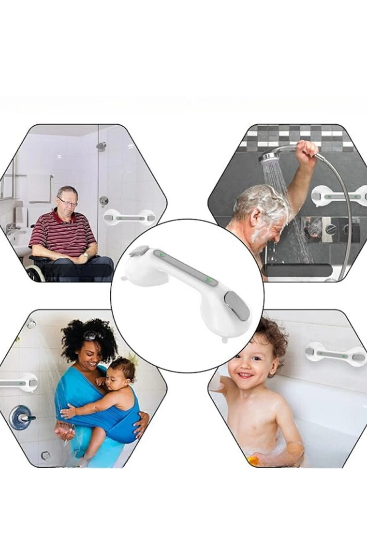 Banyo Güvenlik Tutacağı: Banyo Ve Tuvaletlerde Kullanılmak Üzere Kilitli Vantuzlu Yardımcı Tutacak