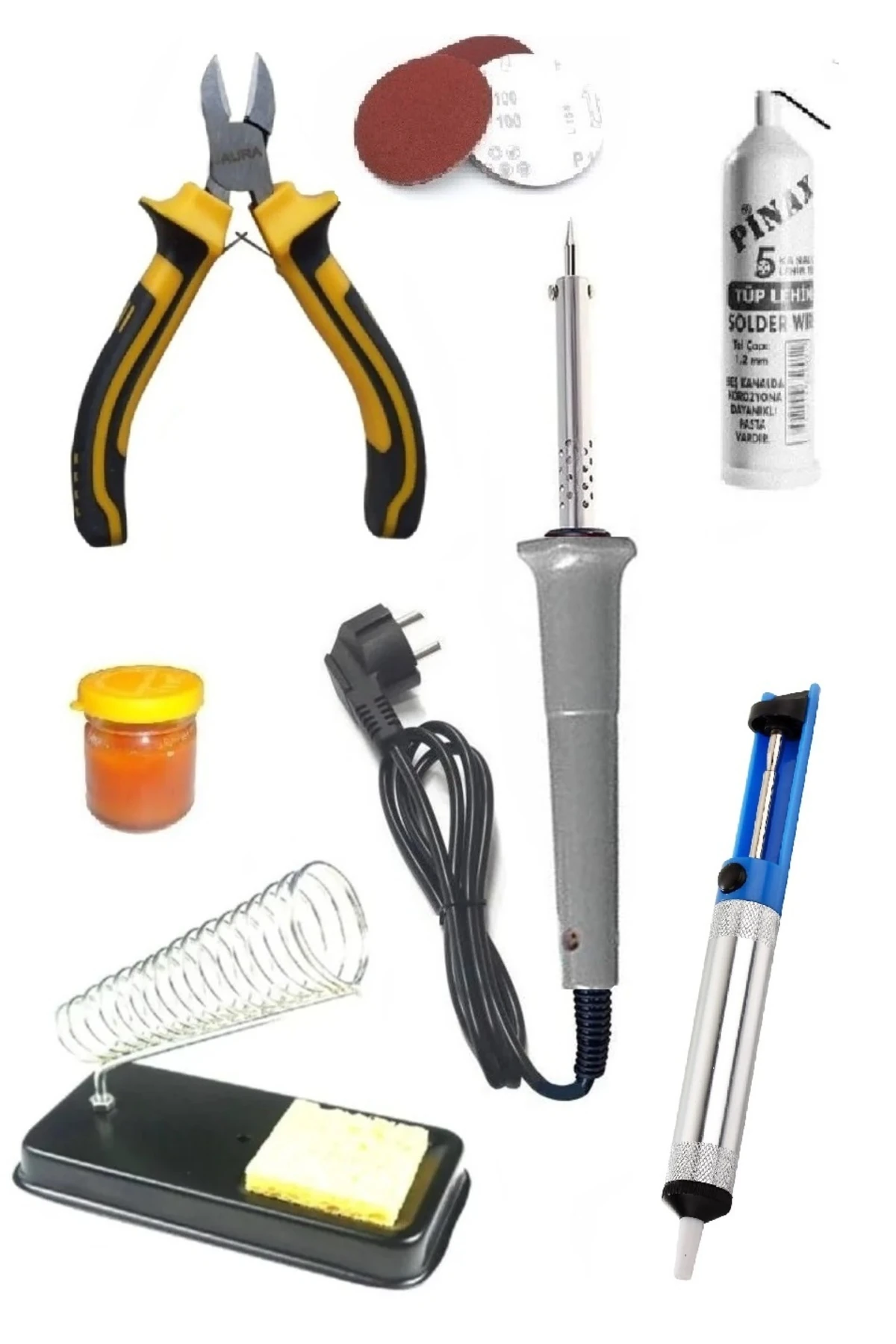 Kalem Havya Sehpası Lehim Pasta Yan Keski Takım Elektronikçi Lehim Seti Zımparalı 40w