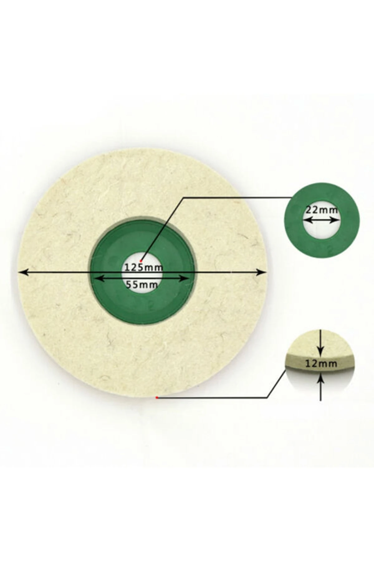 Yün Keçe Diski Sıkıştırılmış Parlatma Keçesi Avuç Taşlama Spiral Için Naturel Yün Keçe Disk 115mm
