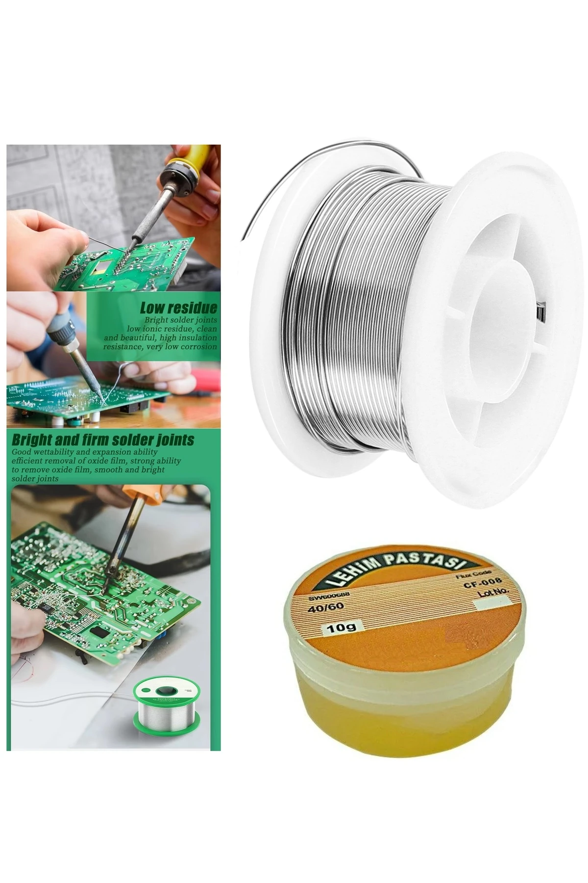 60w Kalem Havya Sehpası Makaralı Lehim Pastası Gargaburun Elektronikci Lehim Pompası zımpara Seti