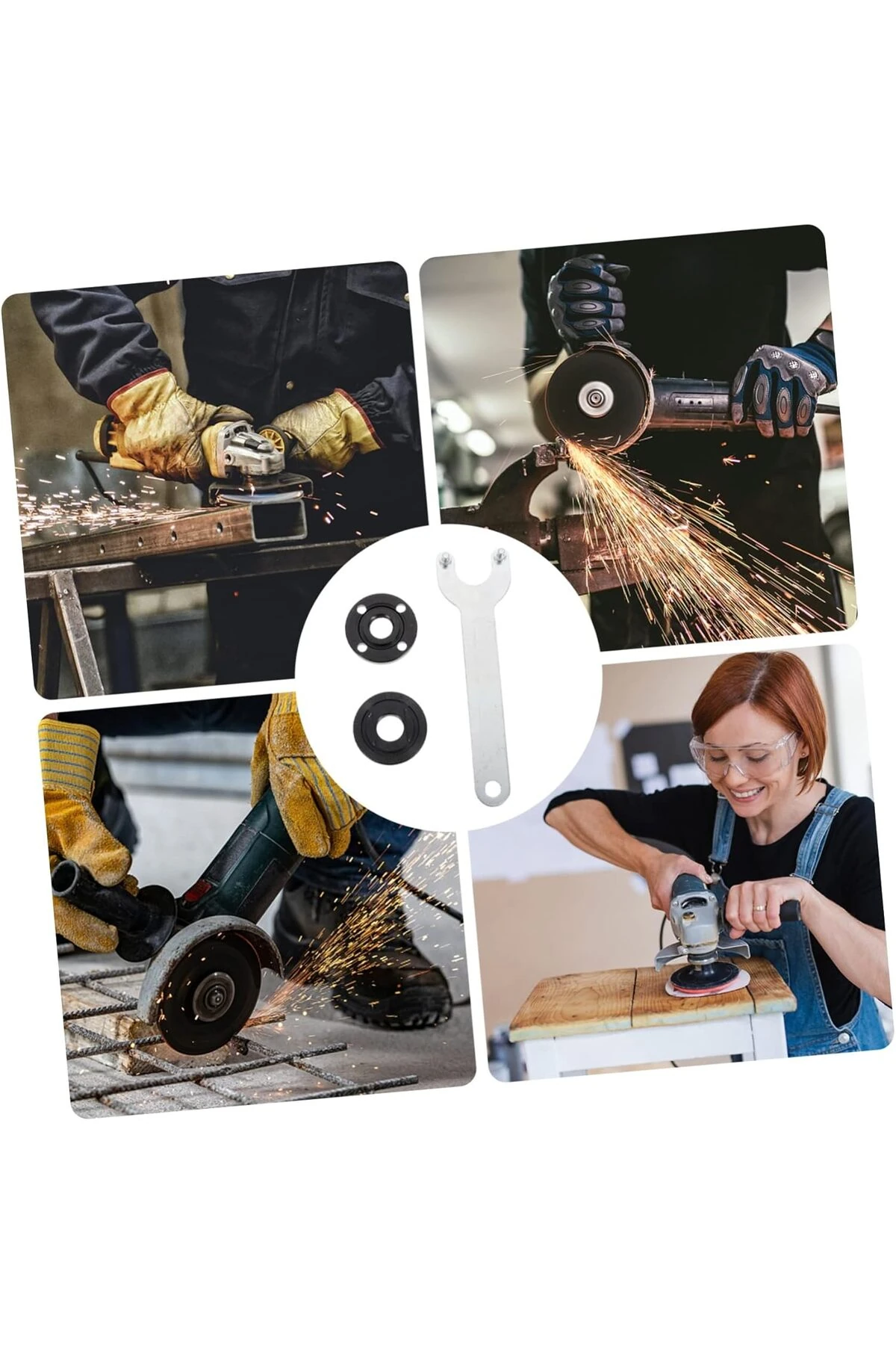 Öğütücü Anahtarı Avuç Taşlama Sıkıştırma Parçaları Açılı Taşlama Sıkma Somunu Yedek sıkma seti