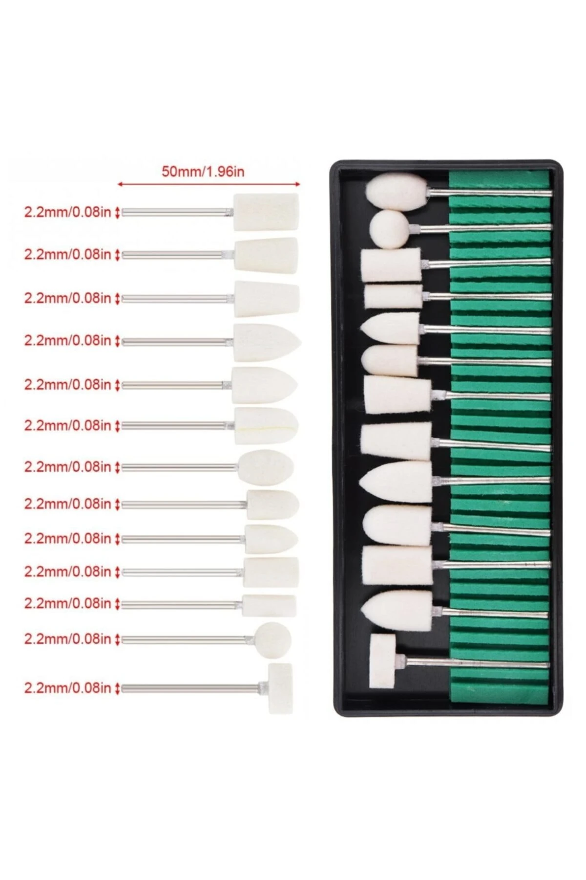 Dremel Proxxon Uyumlu 12 Parça Parlatma Cilalama Için Mini Polisaj Yün Keçe Seti