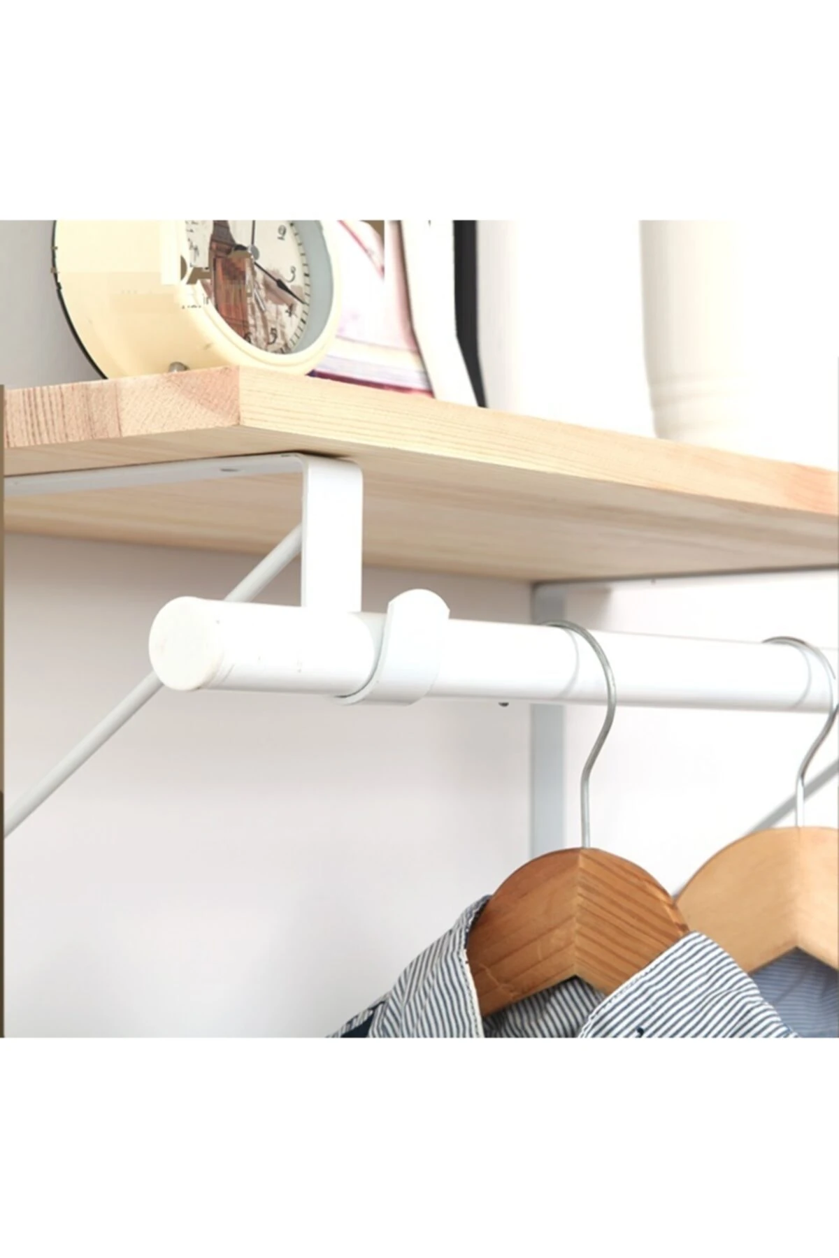 25x25cm Metal Braket Raf Tutucu Fortmanto Demiri Askılık Borusu Takılabilir Duvar Montajlı 2 Adet