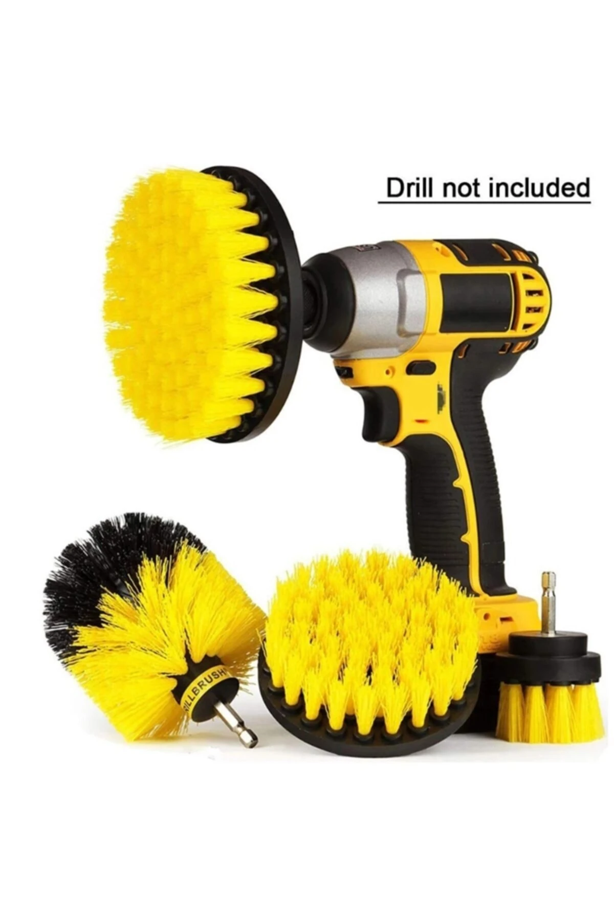 Matkap Için Pimli Temizlik Fırça Seti Banyo Mutfak Oto Jant Koltuk Halı Fayans Temizleme Fırça Kiti