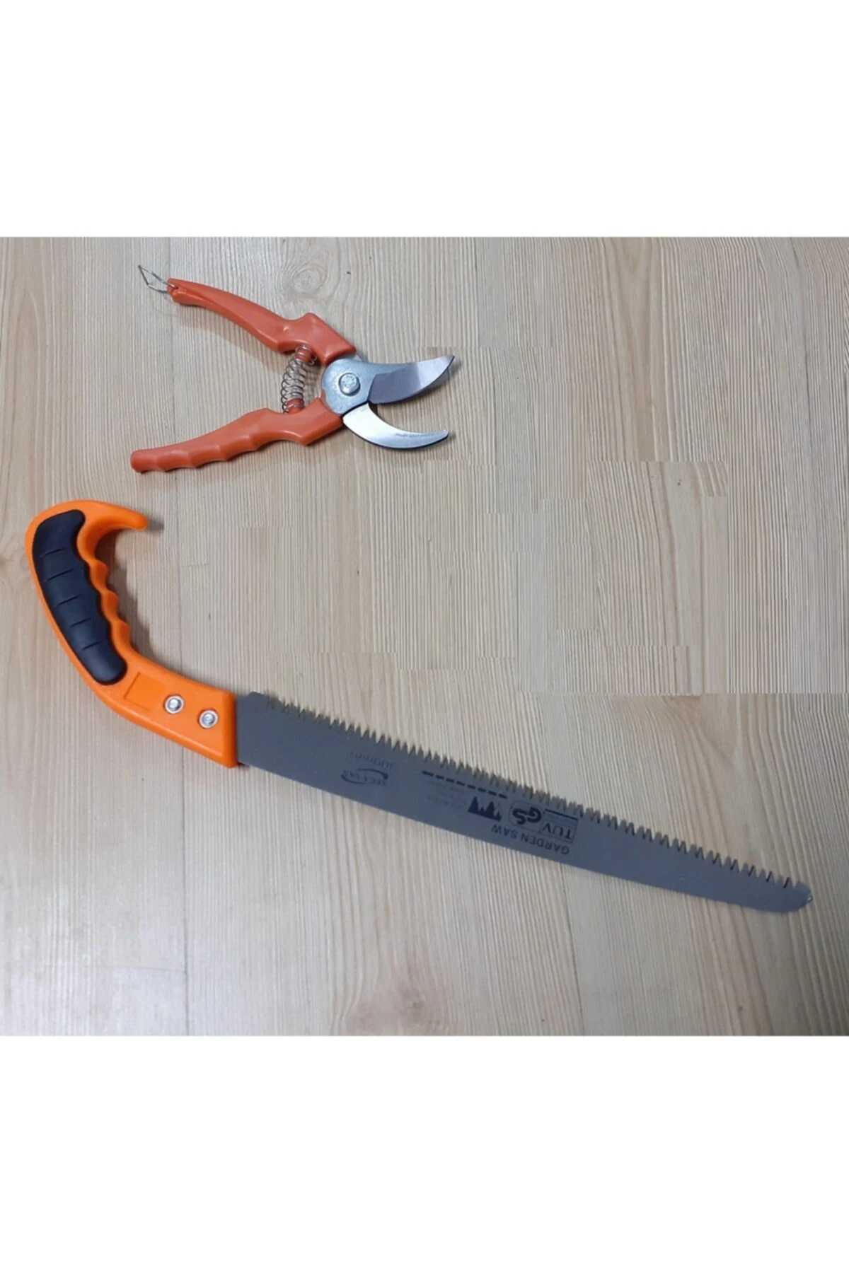 Bahçe Ağaç Dal Kesme Budama Bileme Seti Testere Makas Tırpan Taşı Takımı 3lü Set Takım