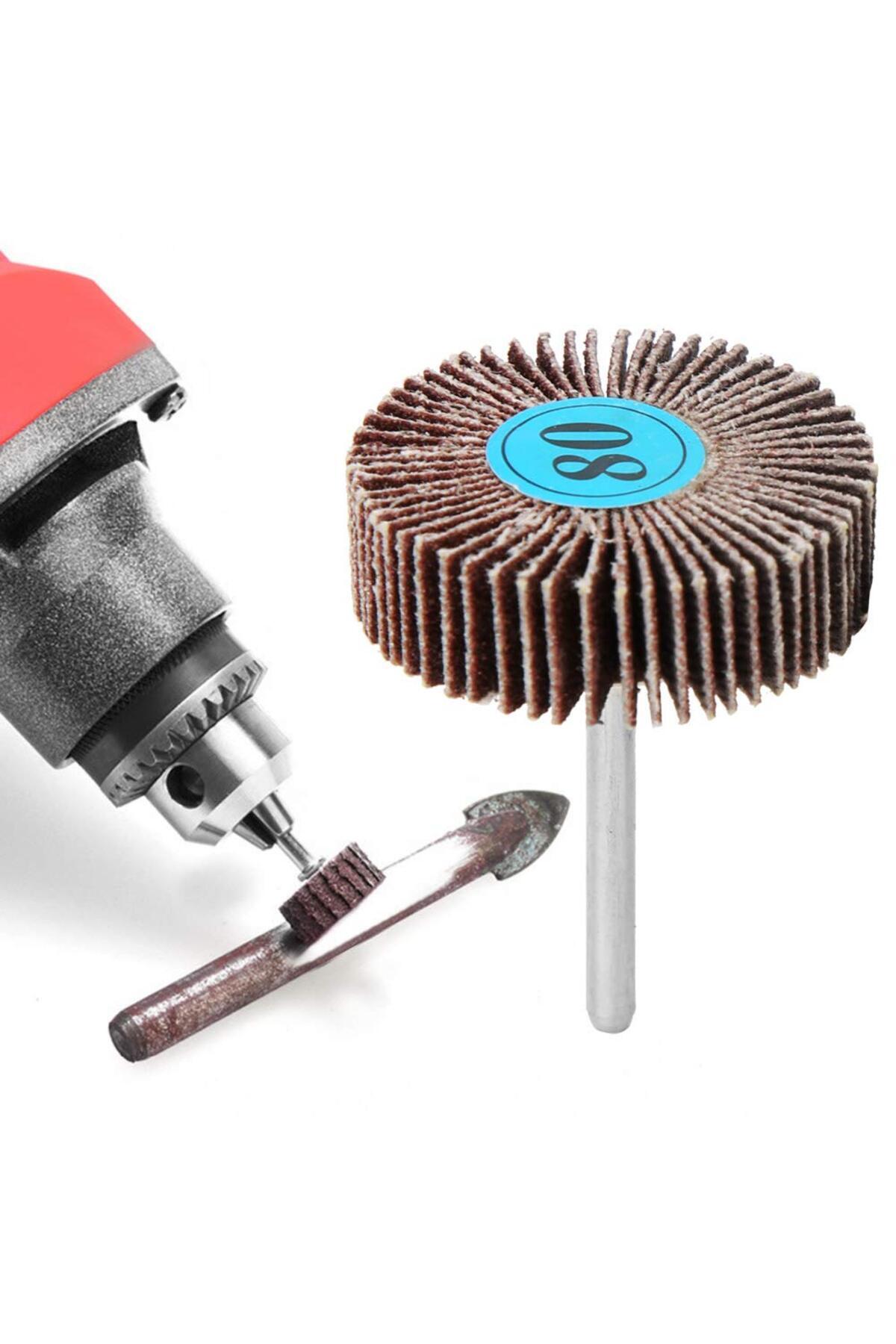 Gravür Makinası Cihazlar Için Mop Flap Disk Zımpara Seti 6lı 3mm Sap Çoklu Yaprak Zımpara Takımı