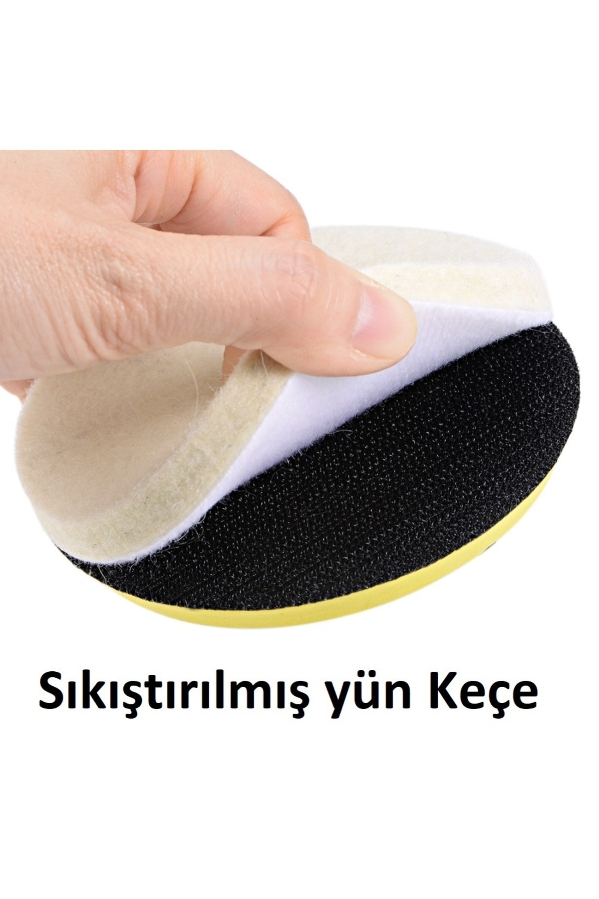 Yün Keçe Parlatma Pedi 115mm Destekli Pad Matkap Adaptörü Seti Cam Metal Çelik Parlatma Polisaj Seti