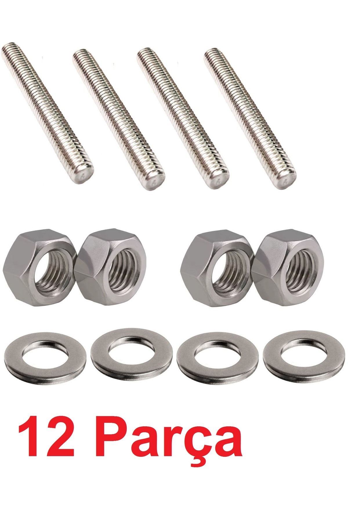 tij somun rondela seti 4 Adet Somunlu Saplama rondelalı Set 100mm