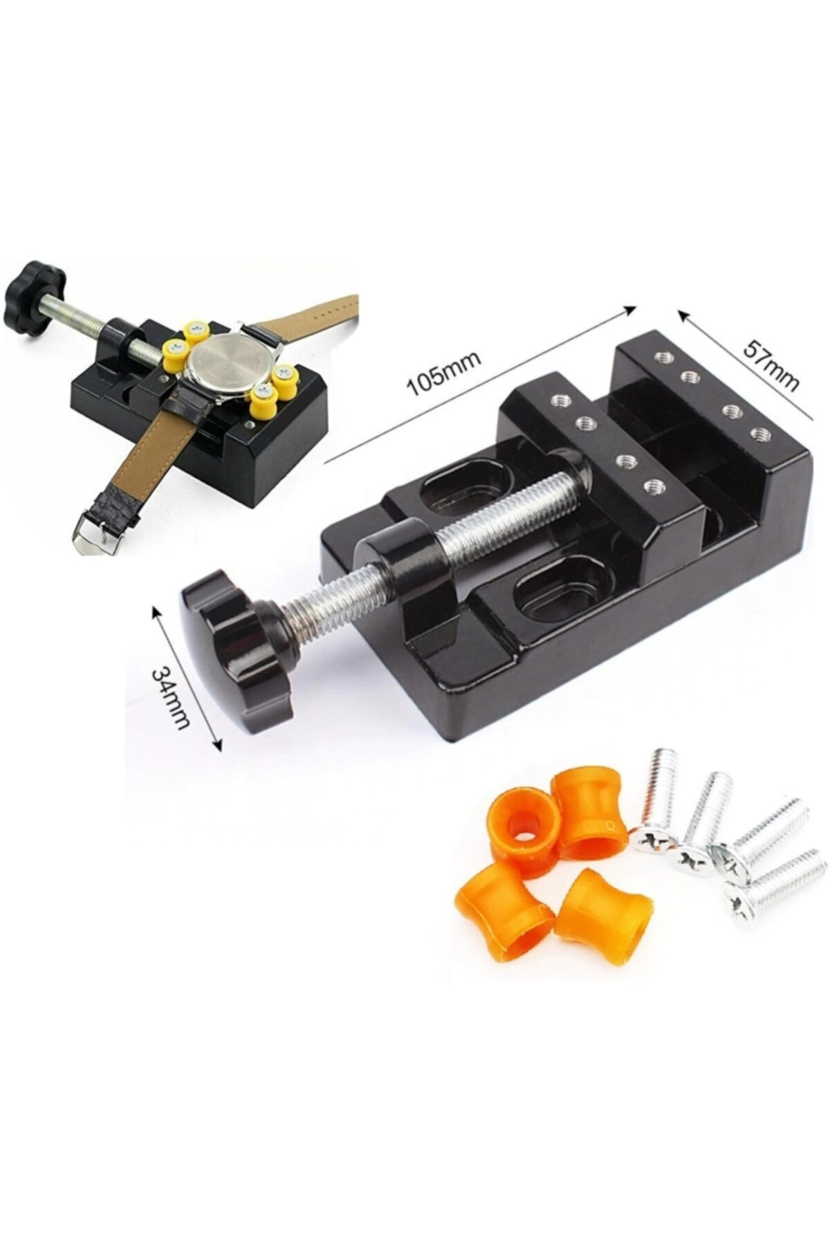 Mini Çok Amaçlı Detay Çalışma Mengenesi 57 Mm Ve Mekanik El Matkabı Seti 4.6mm 2 Li Matkap Ucu Set