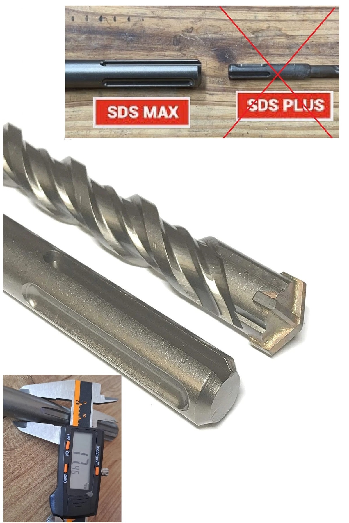 Sds Max Kırıcı Delici Için Matkap Ucu 18mm 4 Elmas/flüt Elmaslı Sdsmax 16mmx340mm