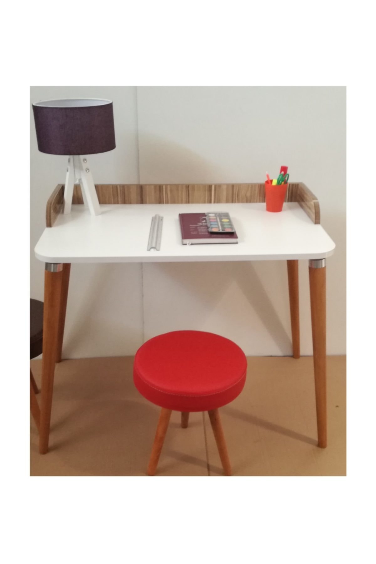 Ofis Büro Karşılama Masası Öğrenci Ders Çalışma Masası Masif Ayaklı Ceviz