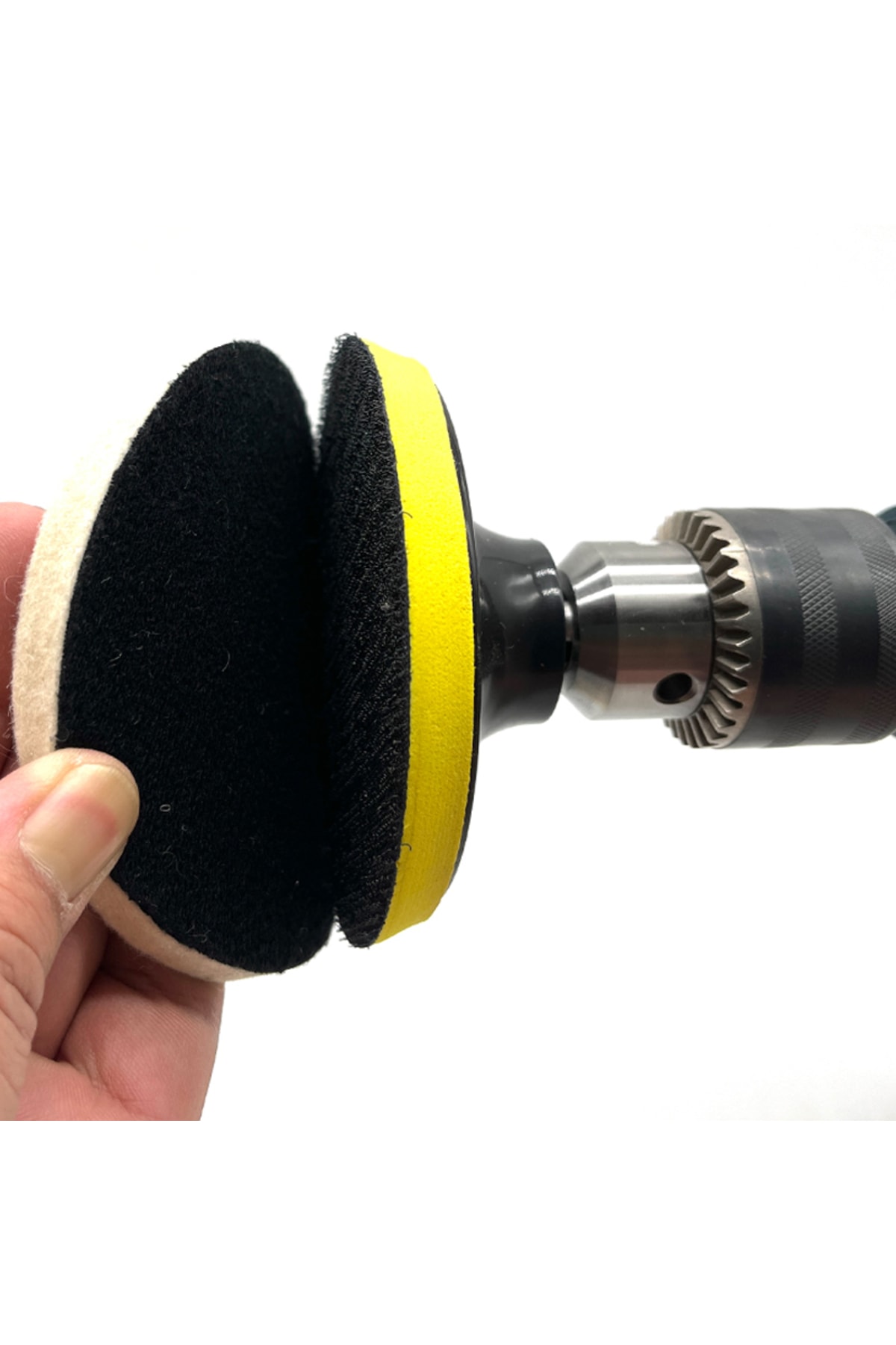 Yün Keçe Parlatma Pedi 115mm Destekli Pad Matkap Adaptörü Seti Cam Metal Çelik Parlatma Polisaj Seti