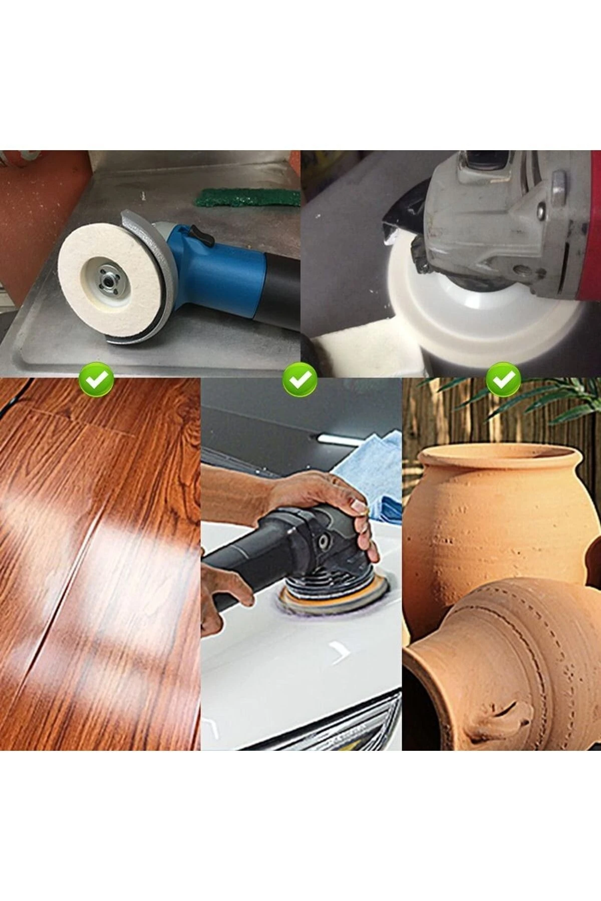 Yün Keçe Diski Sıkıştırılmış Parlatma Keçesi Avuç Taşlama Spiral Için Naturel Yün Keçe Disk 115mm