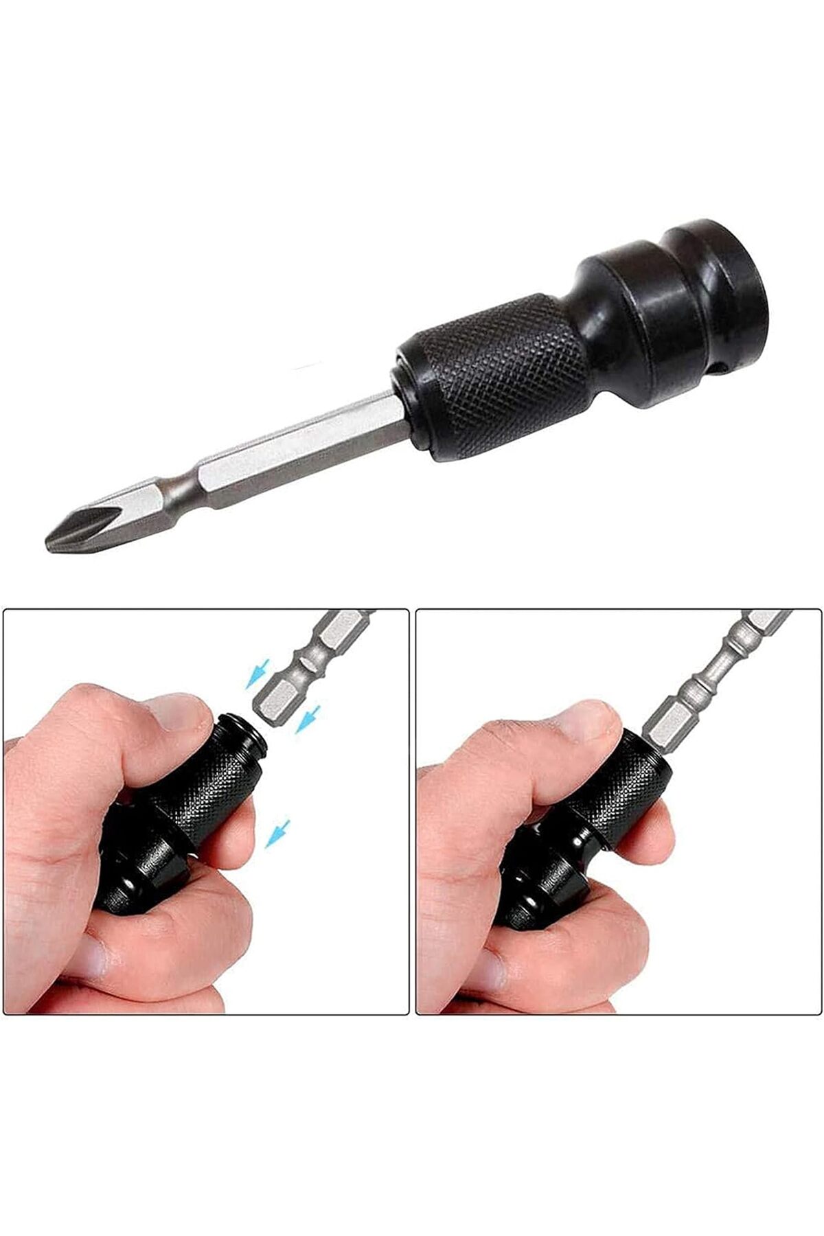 Torklu bijon Somun Sökme Darbeli Matkap için Bits altıgen Adaptör 4lü Set Yaylı Ağır hizmet Mandreni
