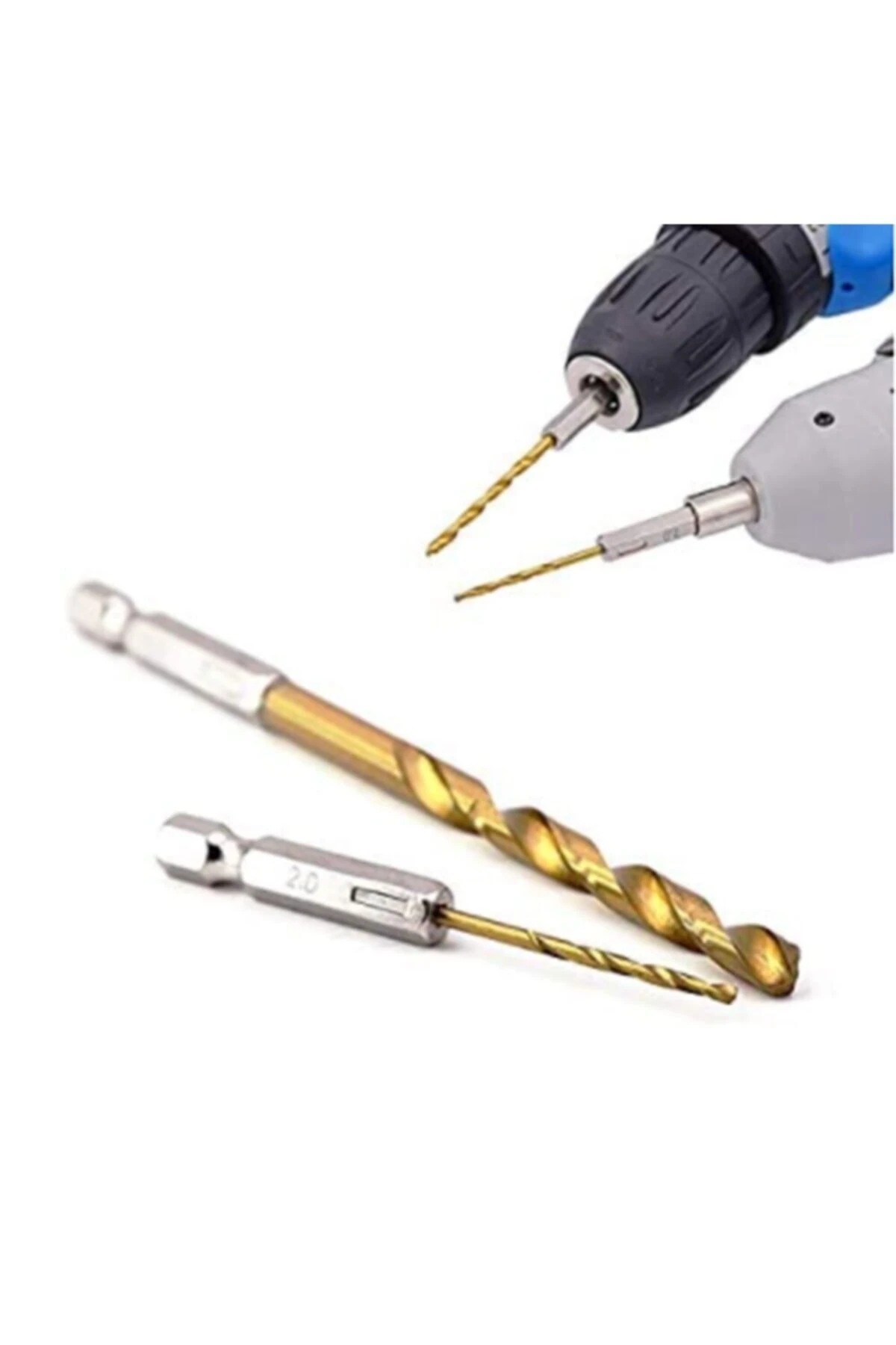 Hss Çelik Titanyum Kaplı Matkap Uç Seti 10 Parça Altıgen Saplı 1/4 Hex Ahşap Metal Uç Takımı