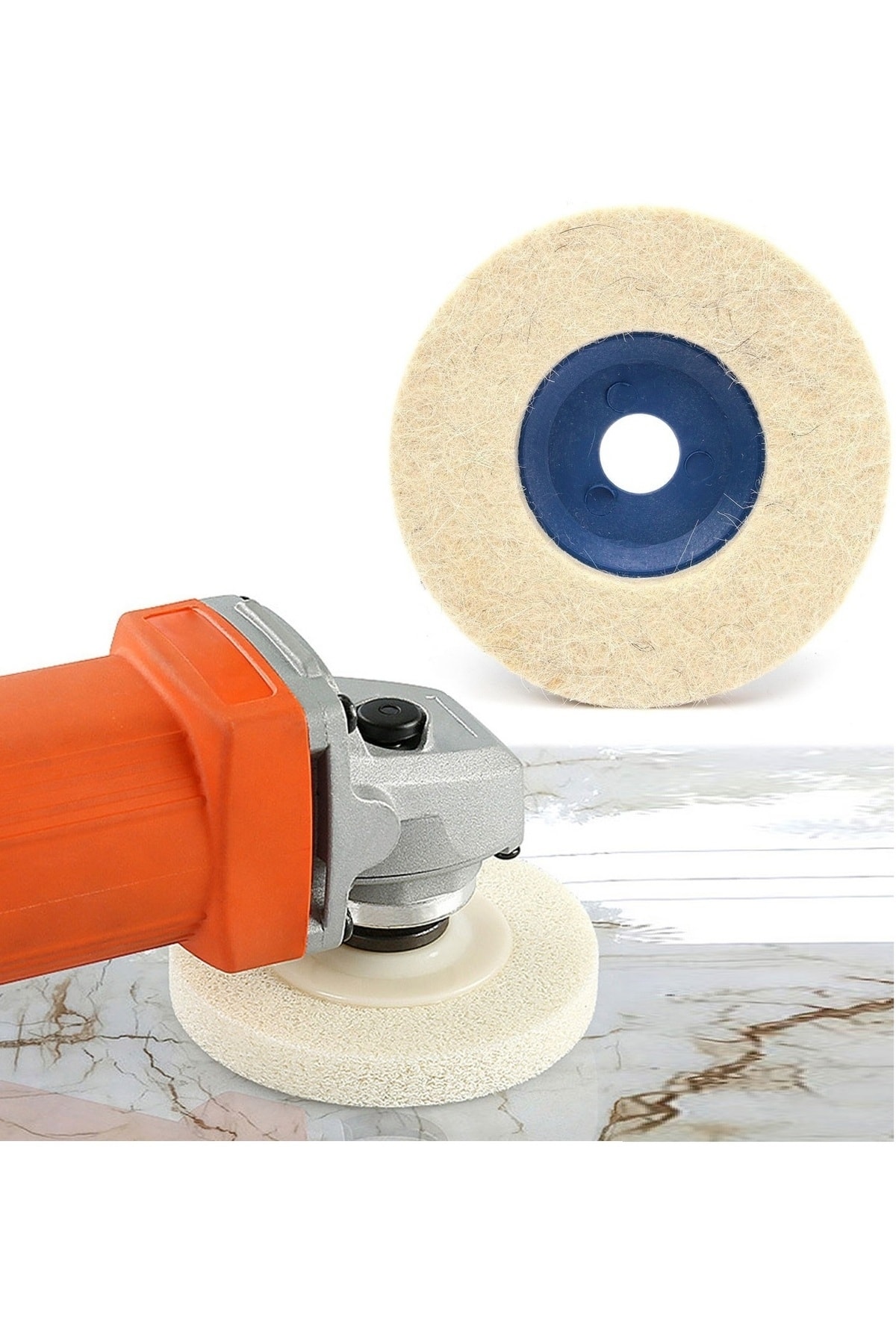 115mm Koyun Yünü Keçe Disk Naturel Yün Keçe Polisaj Parlatma Avuç Taşlama Uyumlu