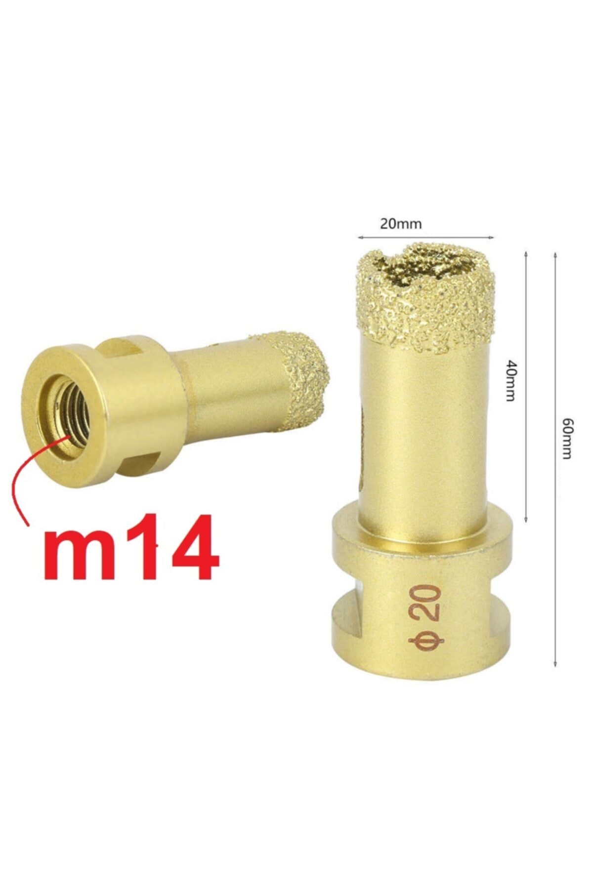 Mermer Granit Fayans Beton Delme Pancı 14mm Sarı Elmas Karot Vakum Kaynaklı Elmas Karot Sondaj Ucu